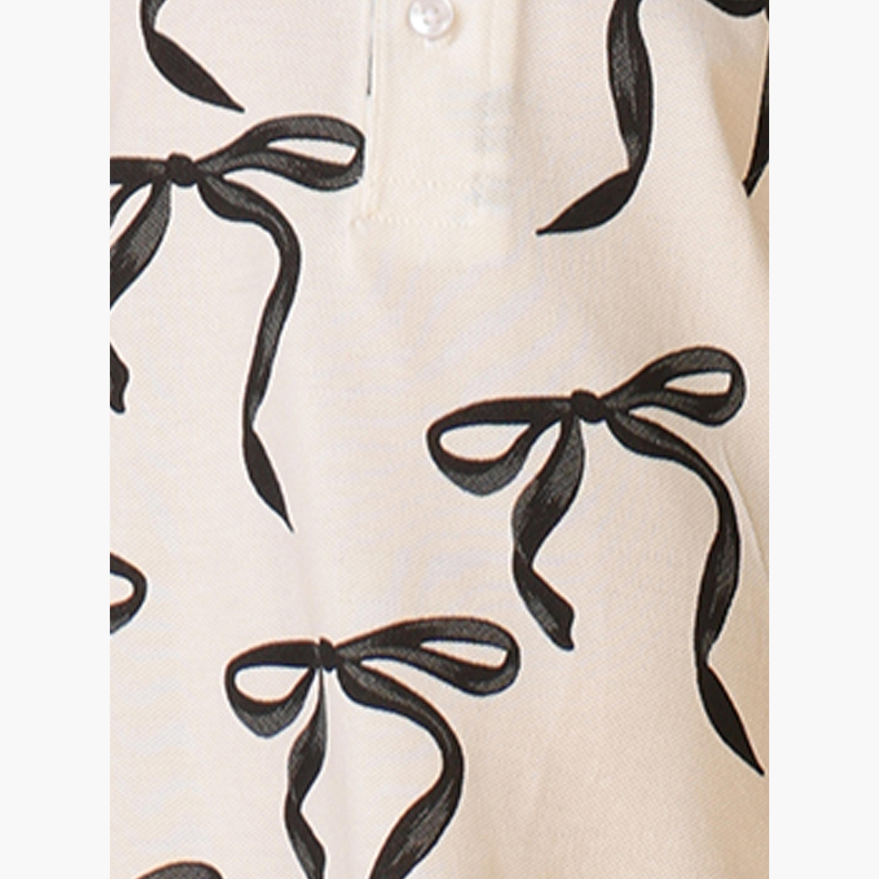انثريلو - فستان أبيض مع حافة مكشكشة باللون الأسود-girls-clothing-dressesandjumpsuits-image-6
