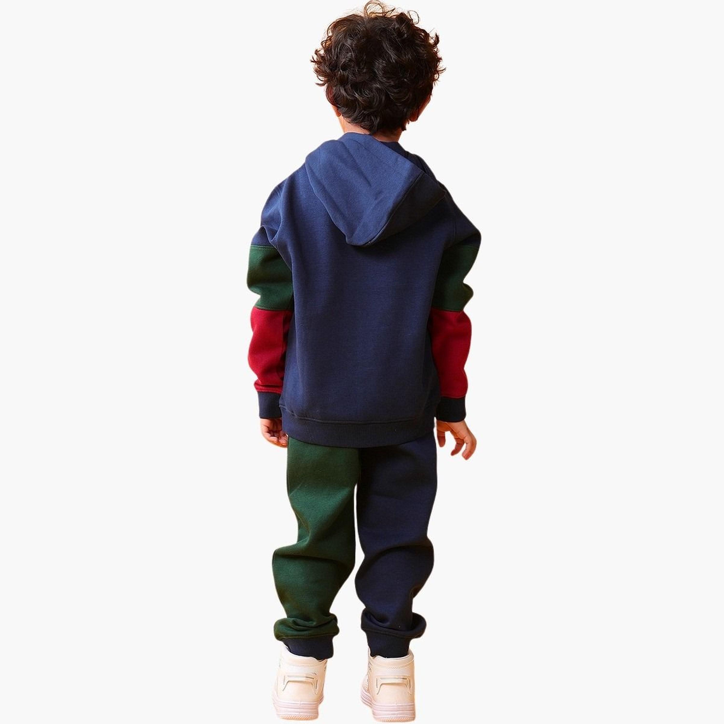 انثريلو - هودي وبنطال رياضي من الصوف بألوان متعددة للأطفال-boys-clothing-setsandcoords-image-3