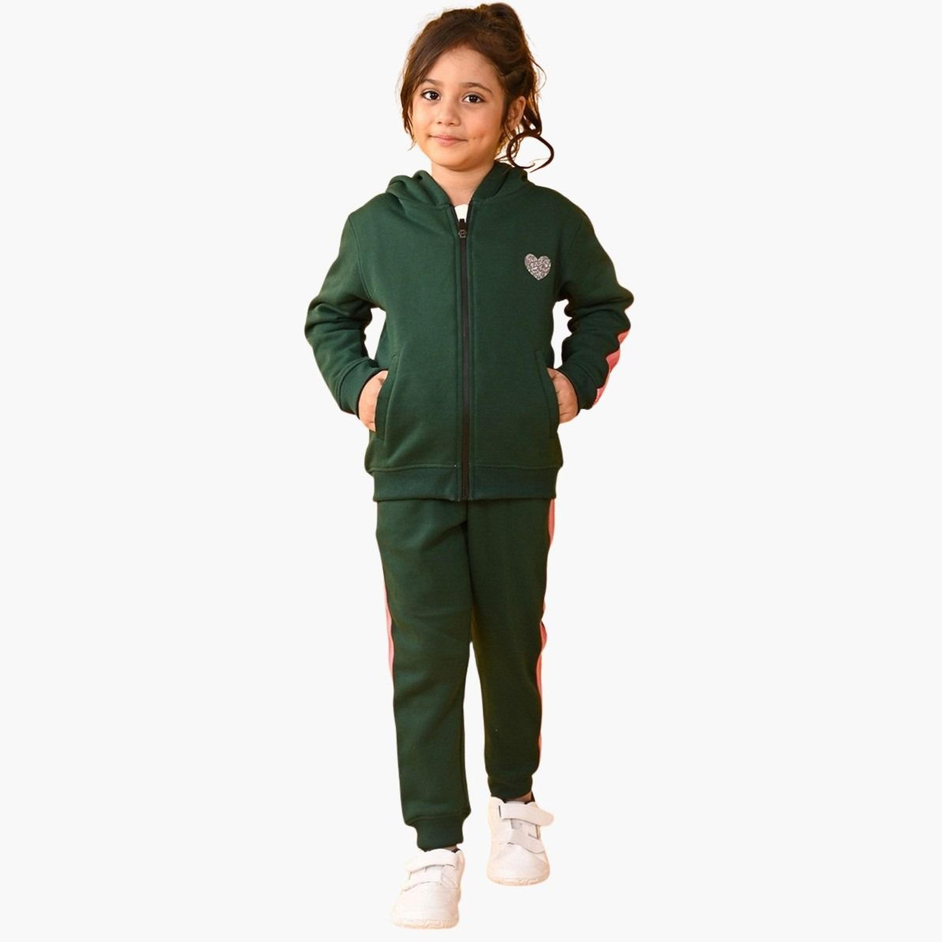 انثريلو - هودي وبنطال رياضي من الصوف الزيتوني الوردي اللامع-girls-clothing-setsandcoords-image-1