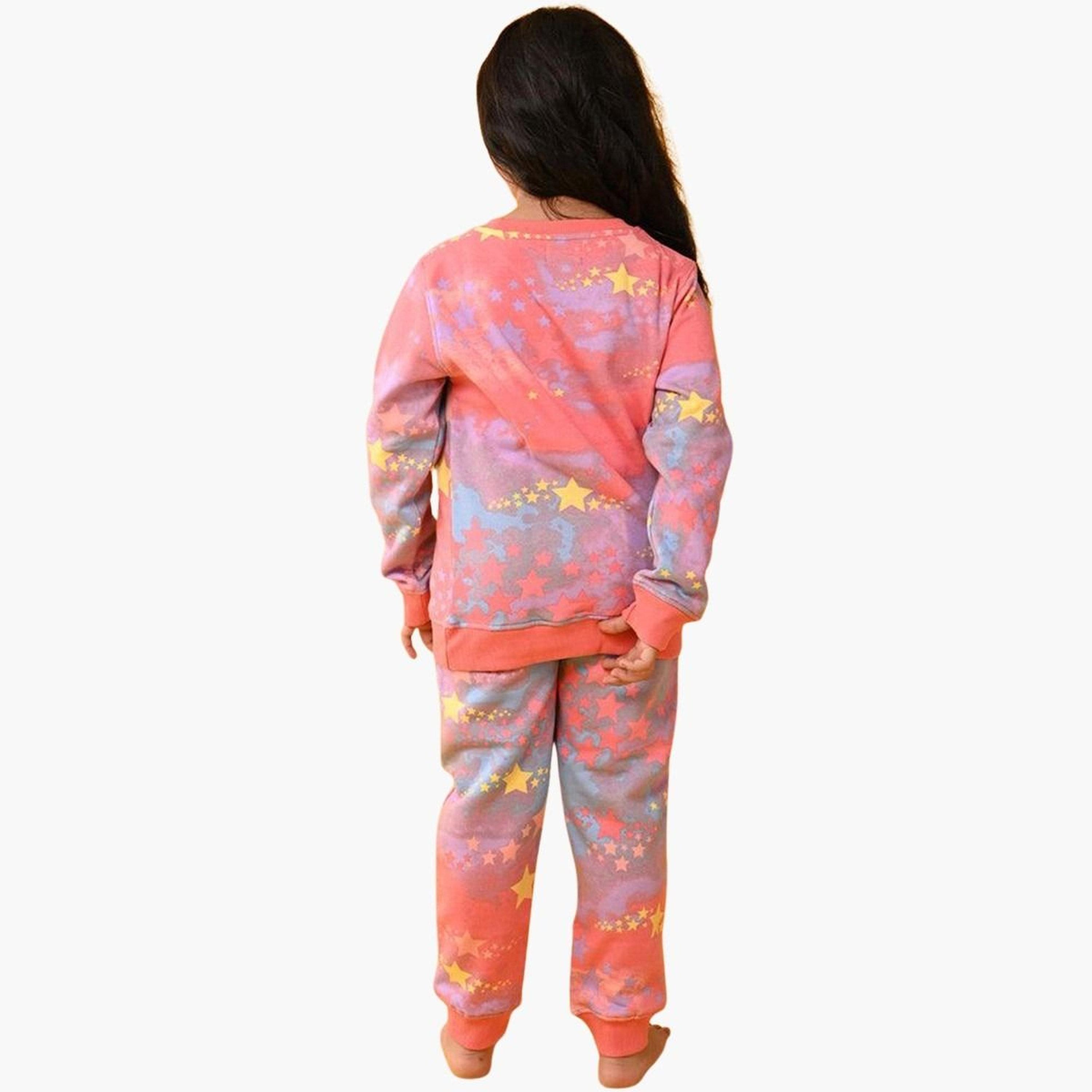 Anthrilo Tie Dye Star Fleece Sweatshirt and Jogger Set-girls-clothing-setsandcoords-image-3