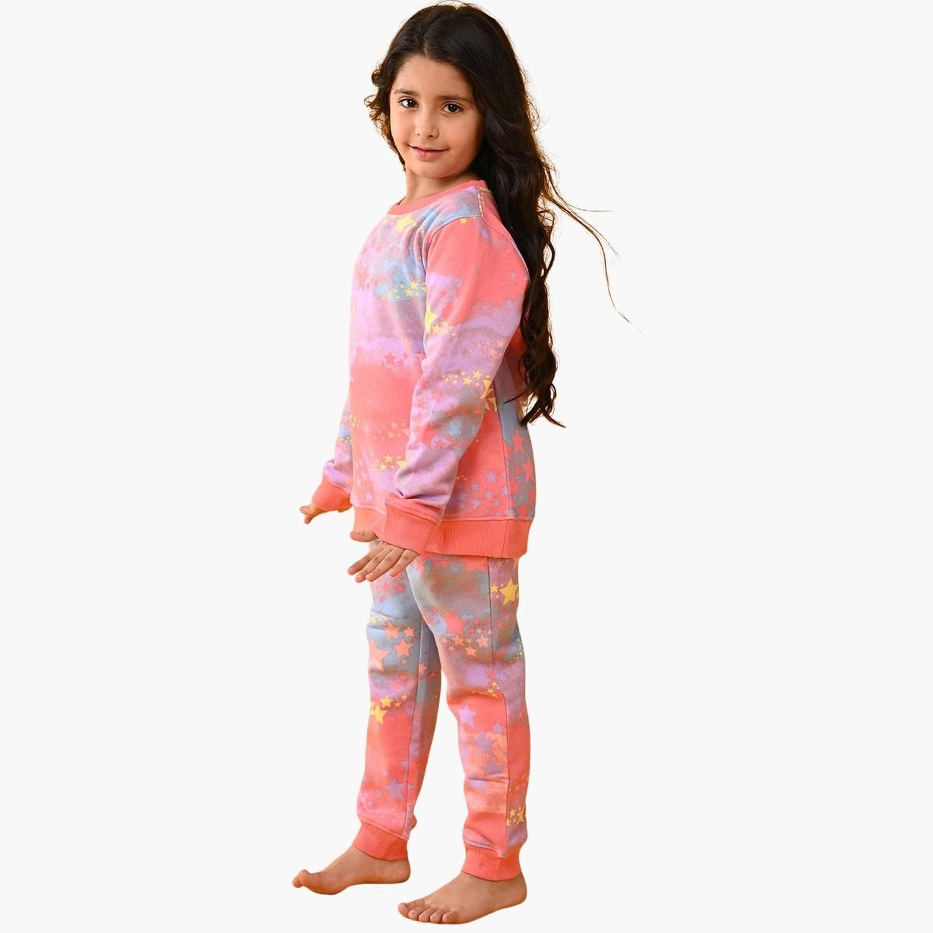 انثريلو - طقم سويت شيرت وبنطال رياضي من الصوف بتصميم نجمة مصبوغة-girls-clothing-setsandcoords-image-5