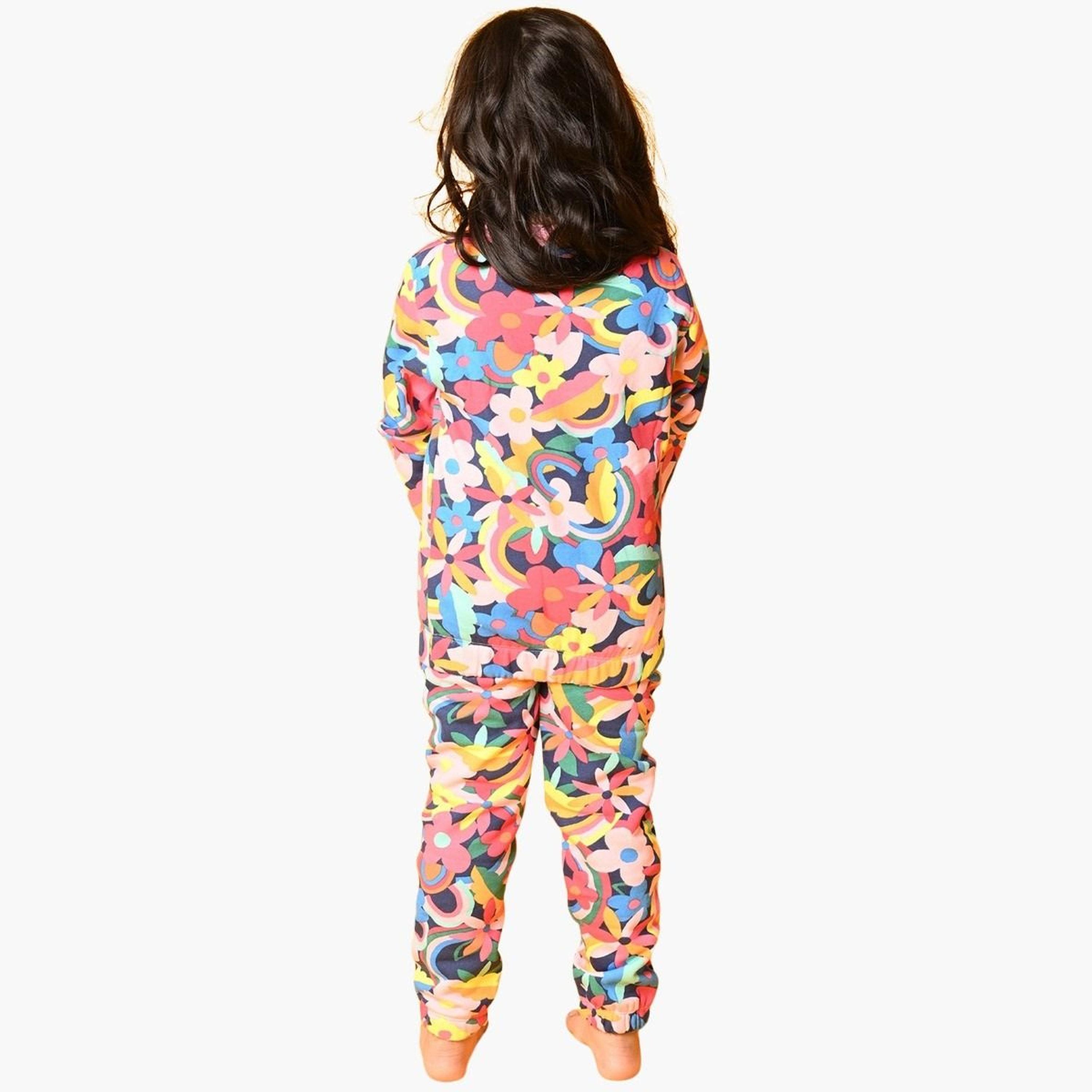انثريلو - سويت شيرت وبنطال رياضي من الصوف بنقشة زهور-girls-clothing-setsandcoords-image-3