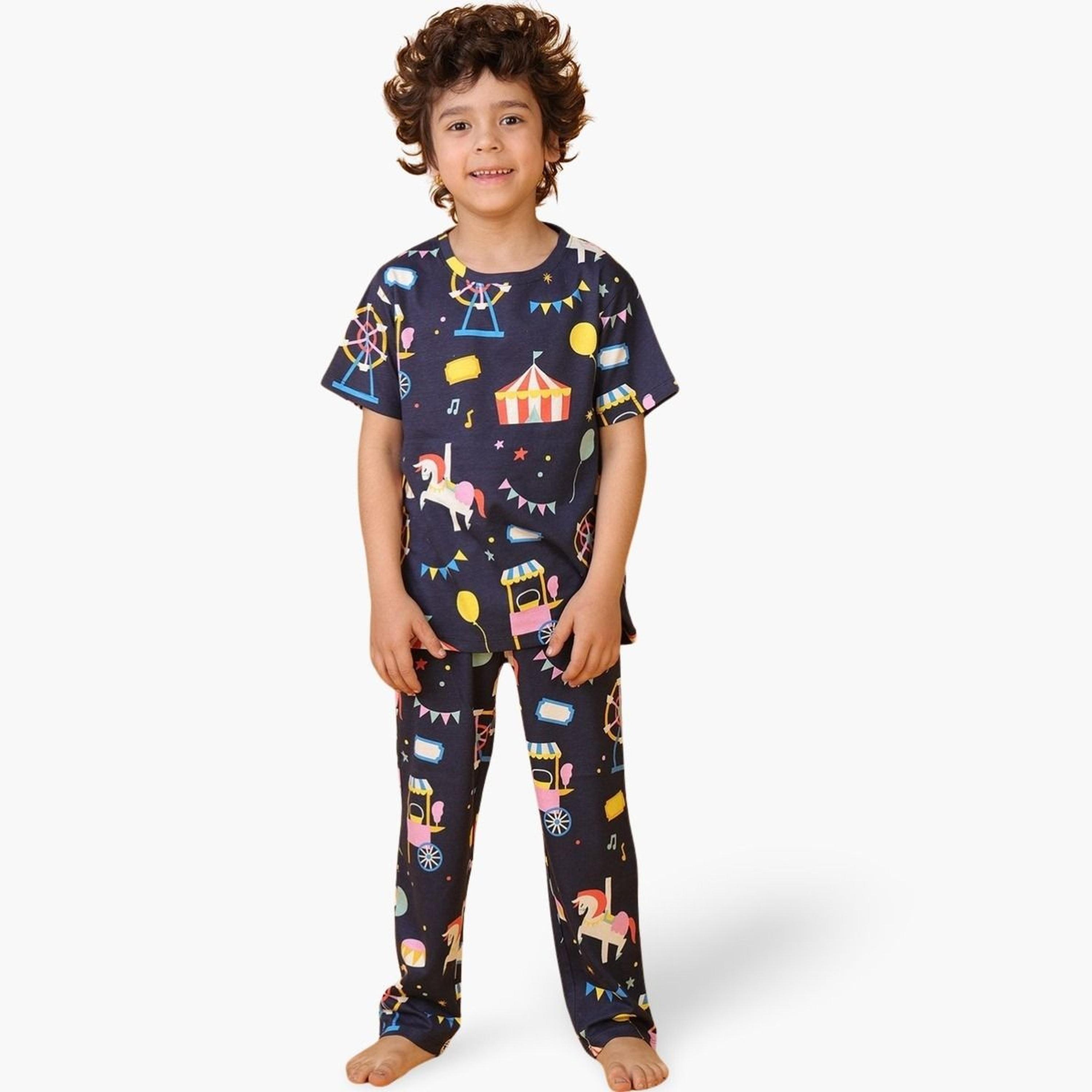 Anthrilo Kids Carnival Circus Cotton T-Shirt and Pants Set-boys-clothing-setsandcoords-image-1