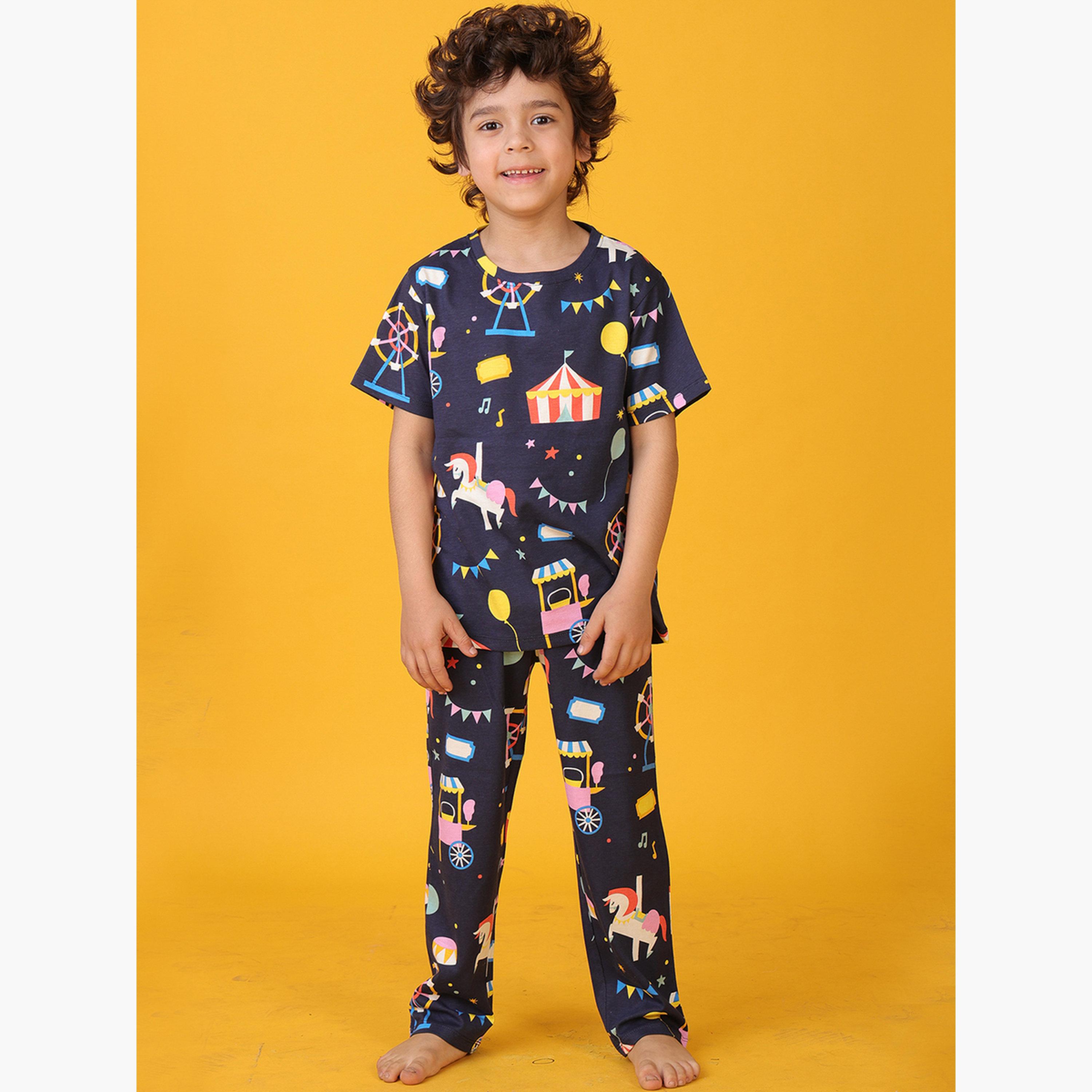 Anthrilo Kids Carnival Circus Cotton T-Shirt and Pants Set-boys-clothing-setsandcoords-image-5