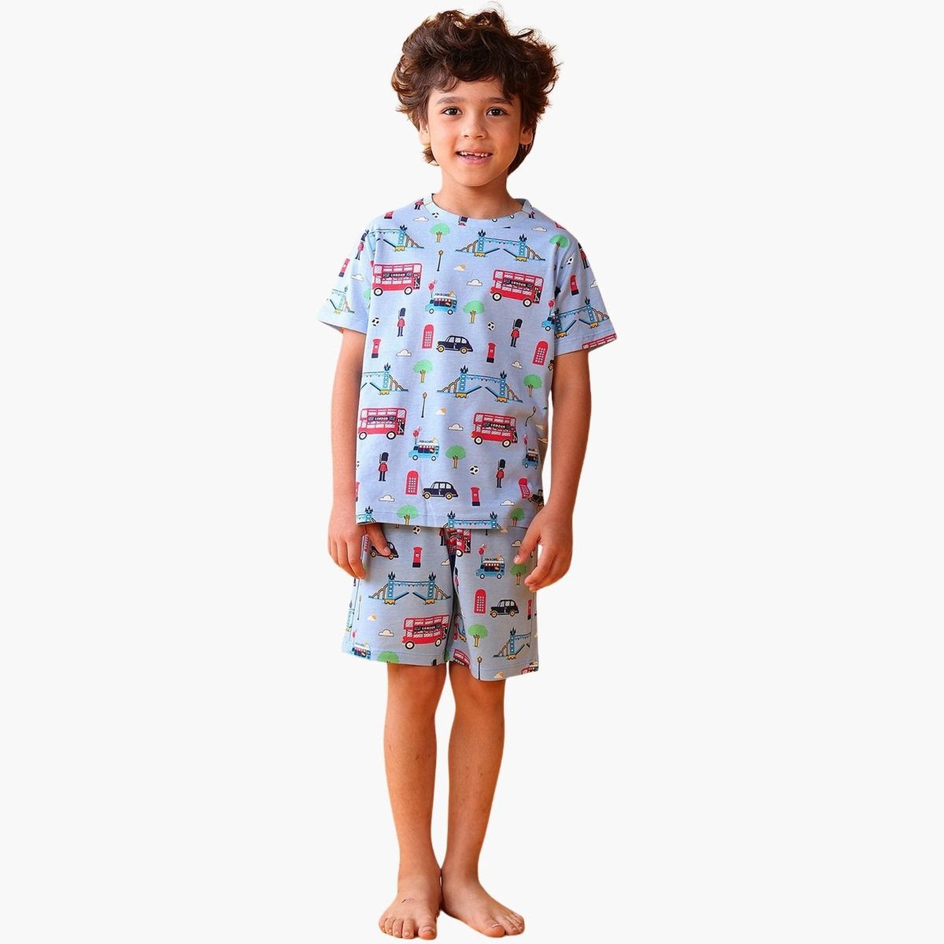 Anthrilo London Print Cotton T-Shirt and Short Set-boys-clothing-setsandcoords-image-1