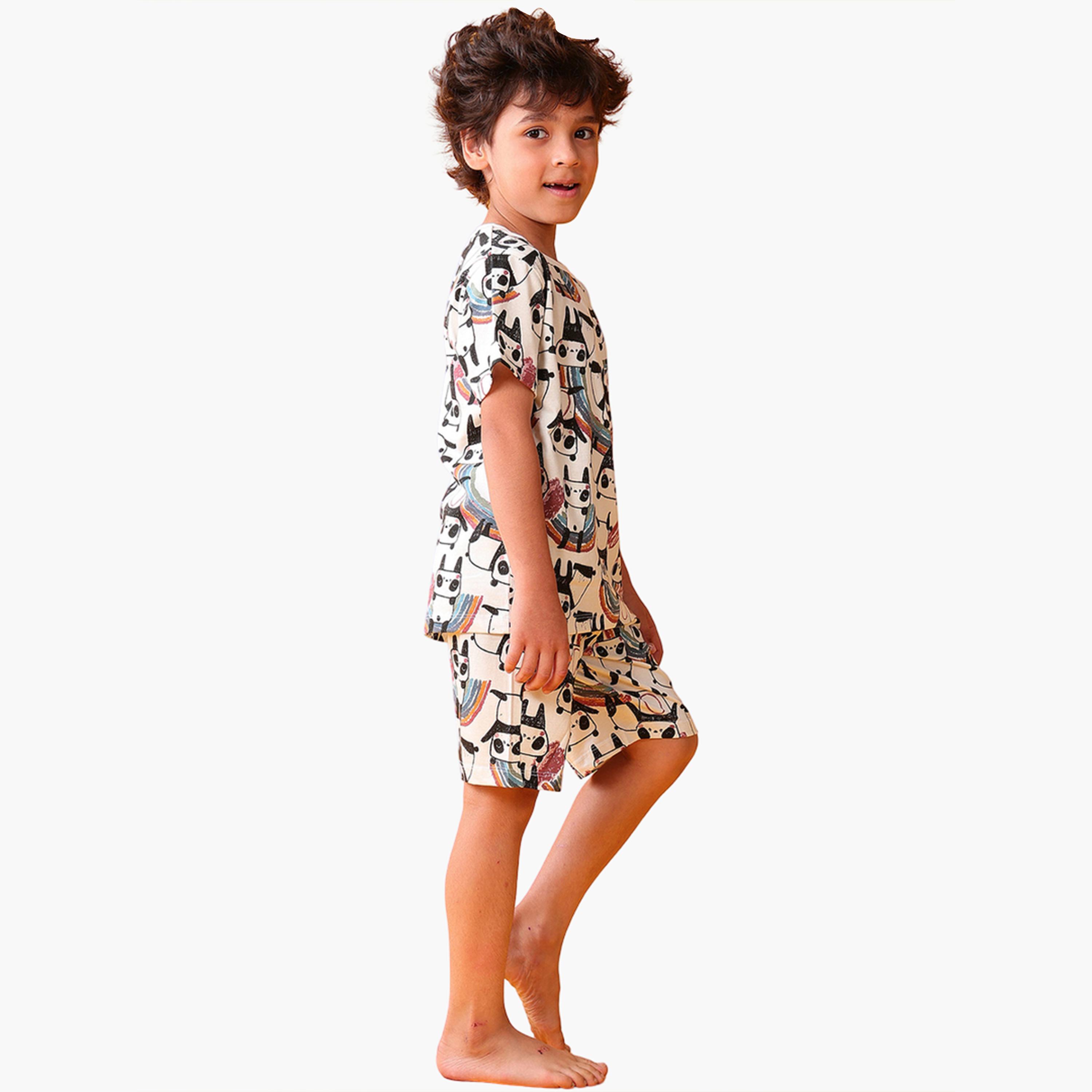 Anthrilo Panda Sleepwear Shorts Set-boys-clothing-setsandcoords-image-3