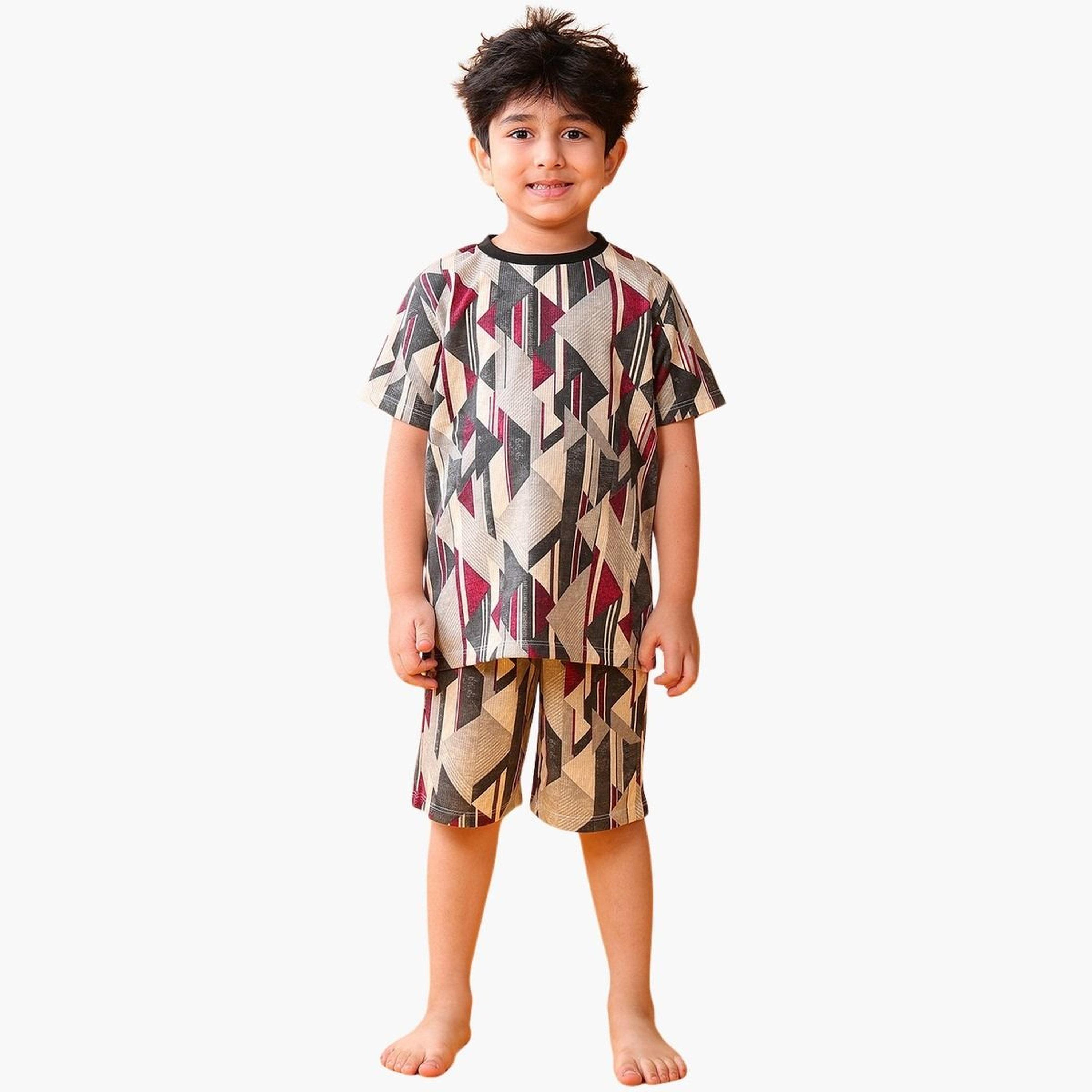 Anthrilo Kids Printed Cotton T-Shirt and Shorts Set-boys-clothing-setsandcoords-image-1