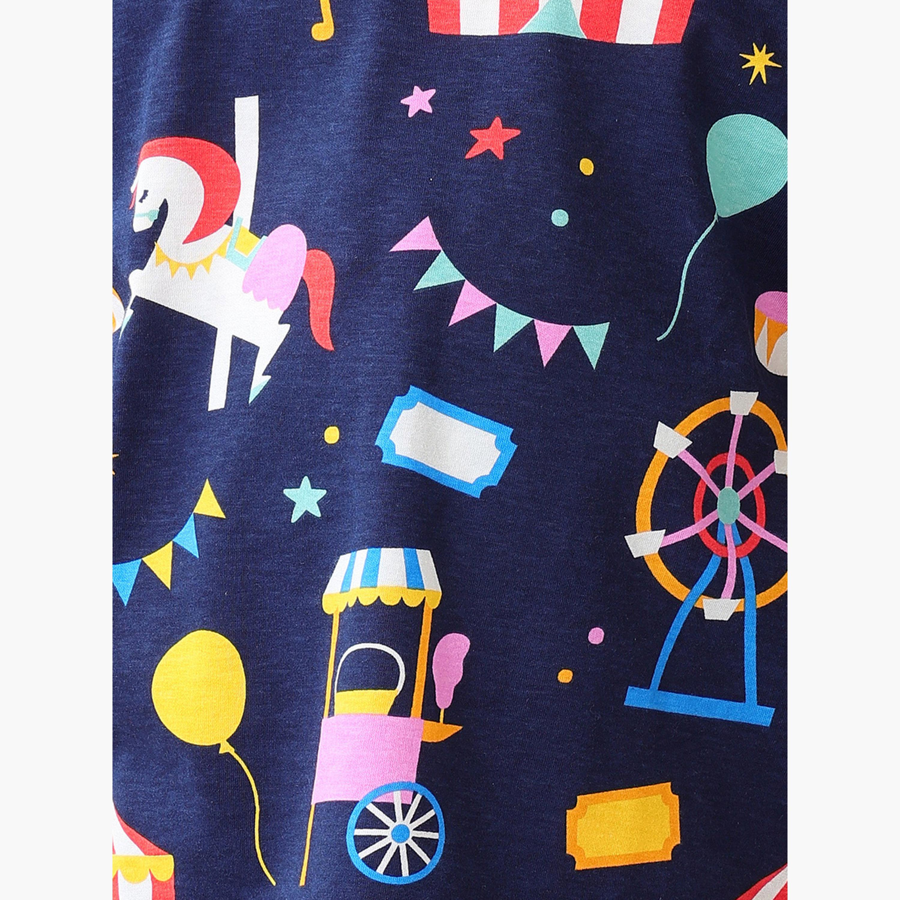 Anthrilo Navy Carnival Circus Cotton T-Shirt and Shorts Set-boys-clothing-setsandcoords-image-4