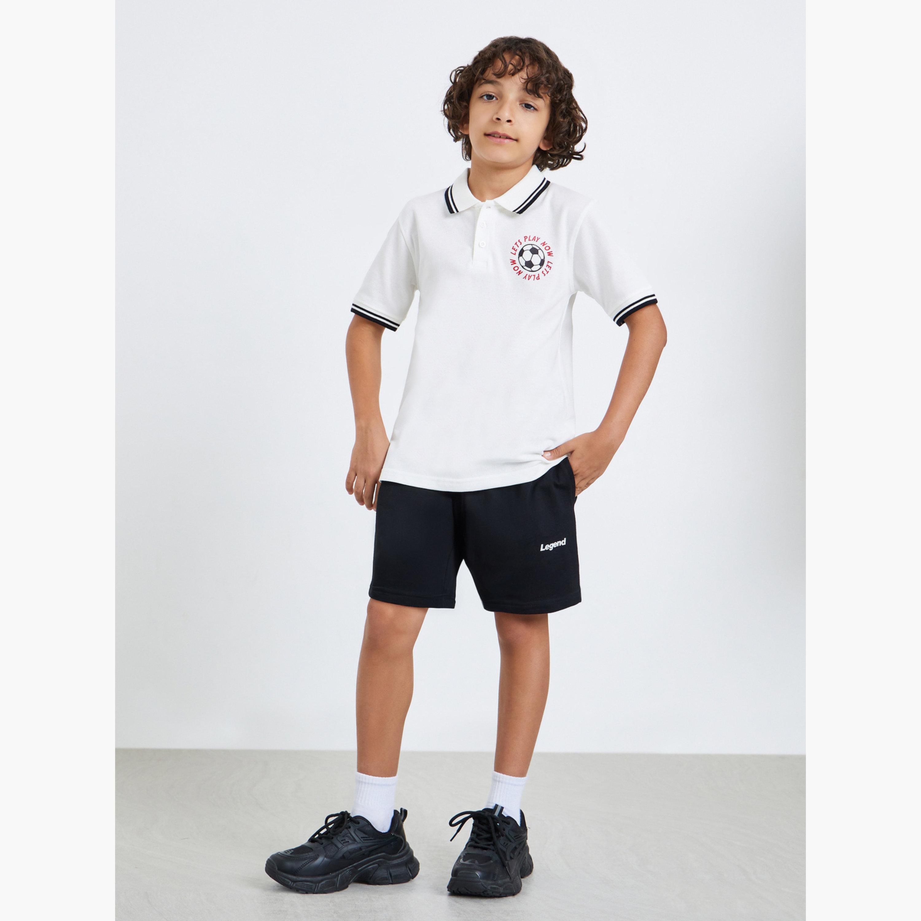 Styli Teen Boys Slogan Print Shorts-boys-clothing-bottoms-shorts-image-2