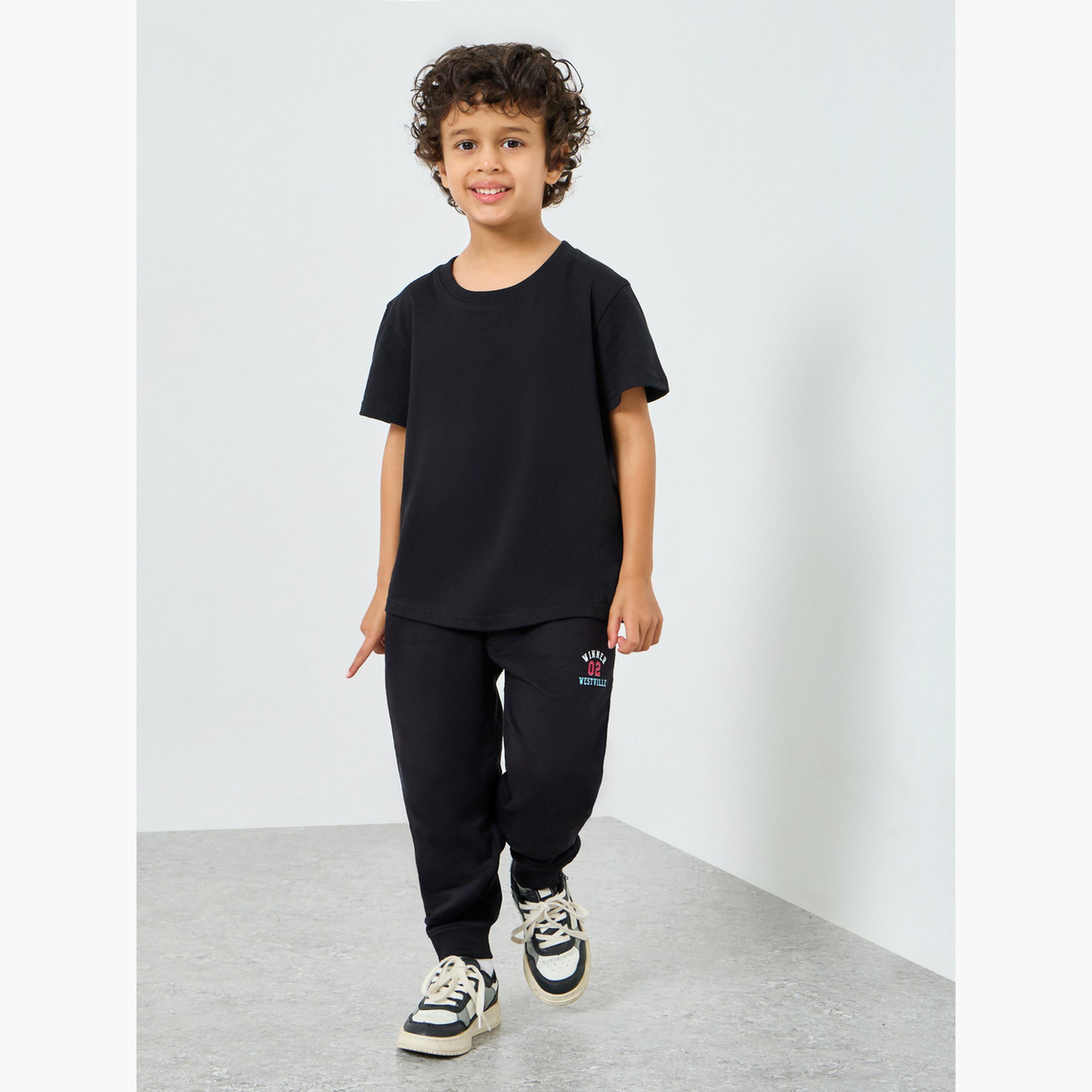 بنطال جوغر قطني بتفاصيل مطبوعة-boys-clothing-bottoms-joggersandtrackpants-image-2