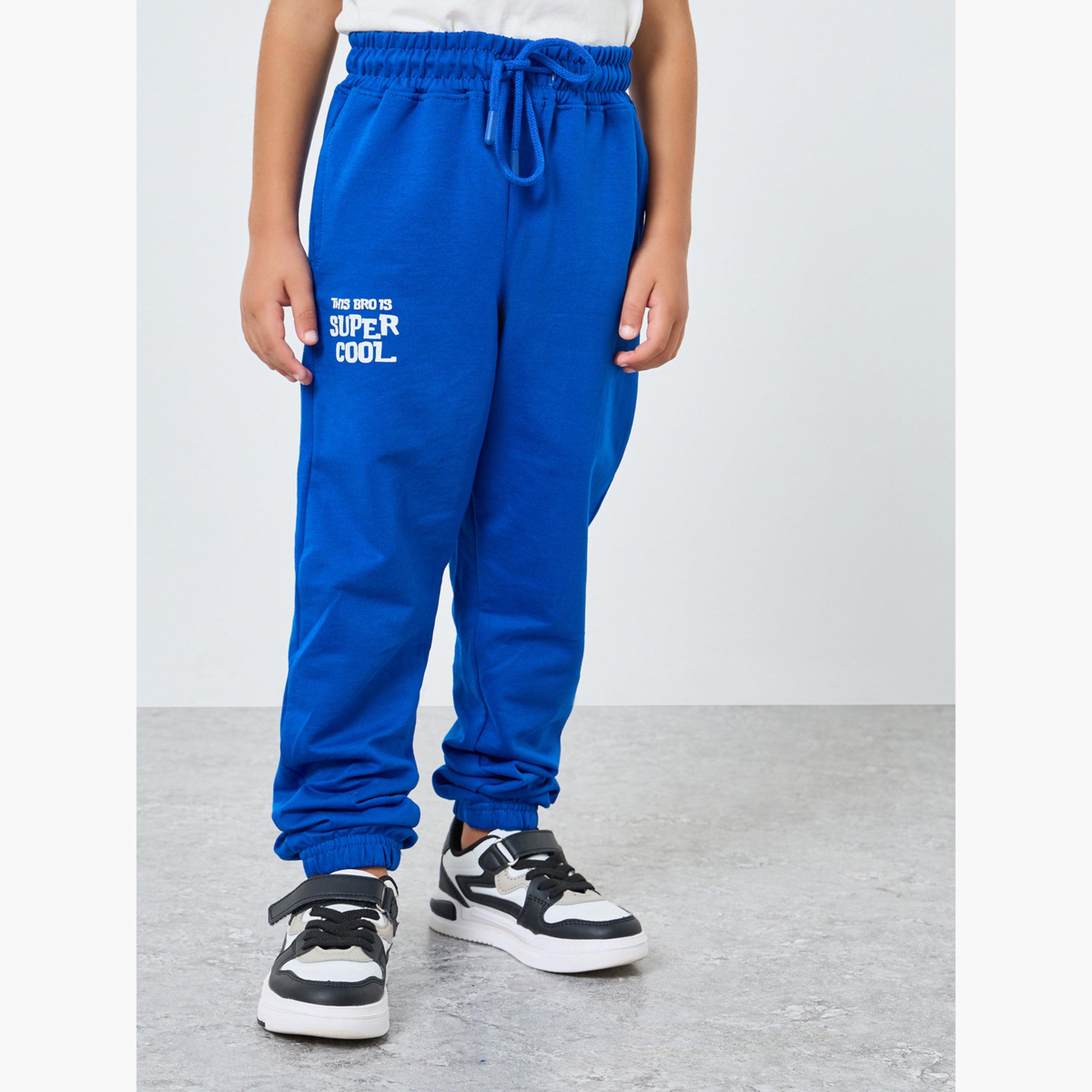Styli Boys Cuffed Joggers with Slogan Print-boys-clothing-bottoms-joggersandtrackpants-image-1