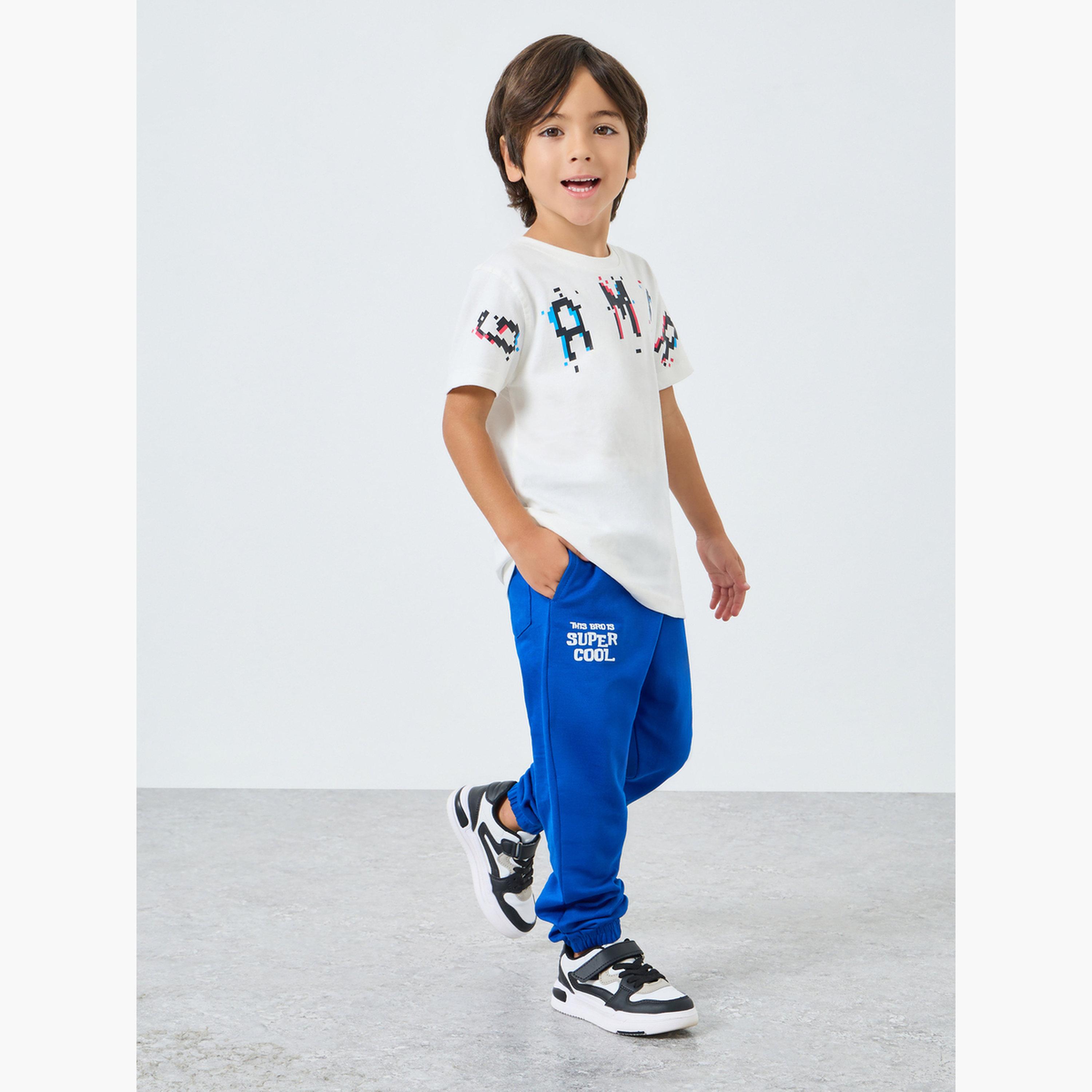 Styli Boys Cuffed Joggers with Slogan Print-boys-clothing-bottoms-joggersandtrackpants-image-2