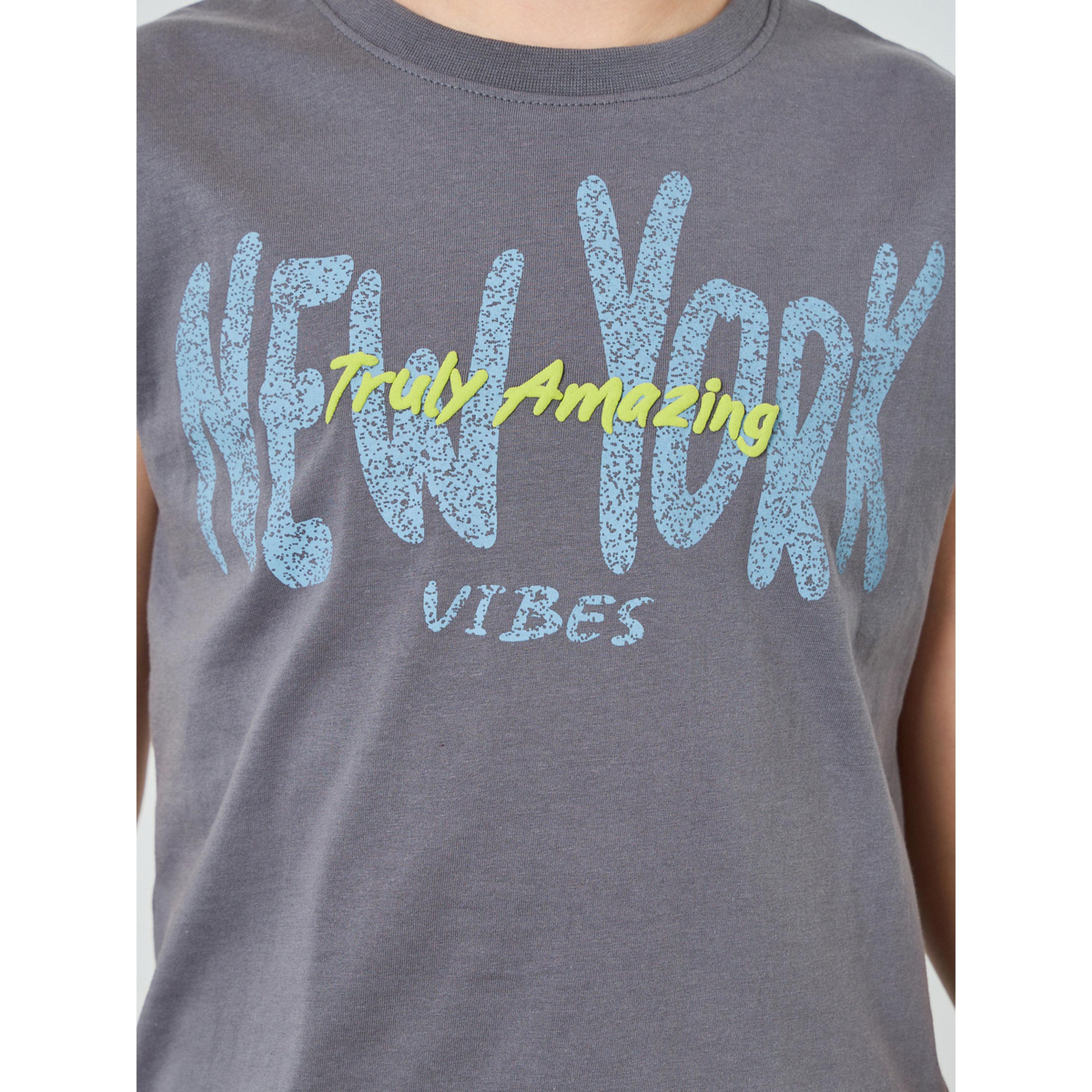 Styli Boys Grey Graphic Sleeveless T-Shirt and Shorts Set-boys-clothing-setsandcoords-image-3