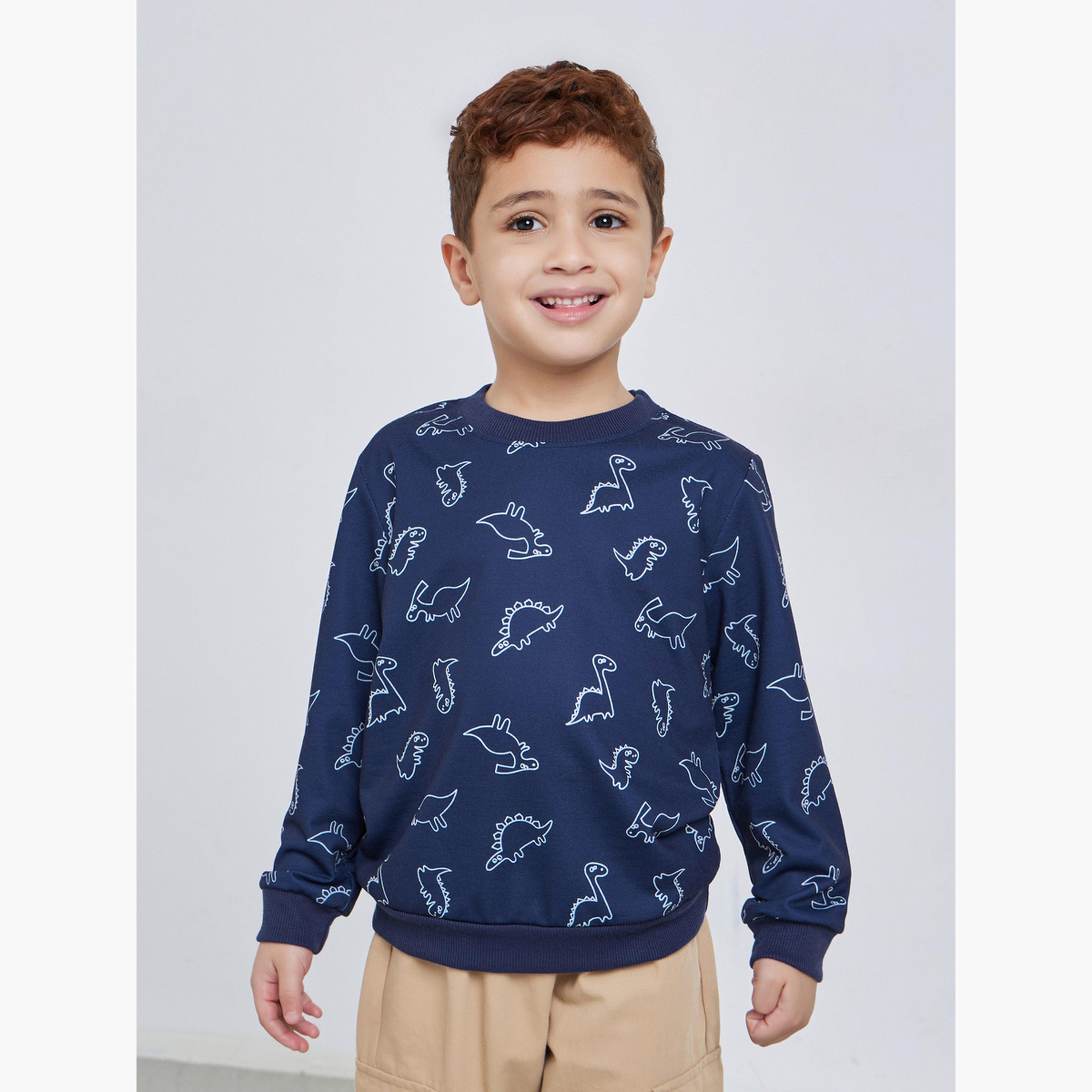 Styli Dino Print Long Sleeve Sweatshirt-boys-clothing-sweatshirts-image-1