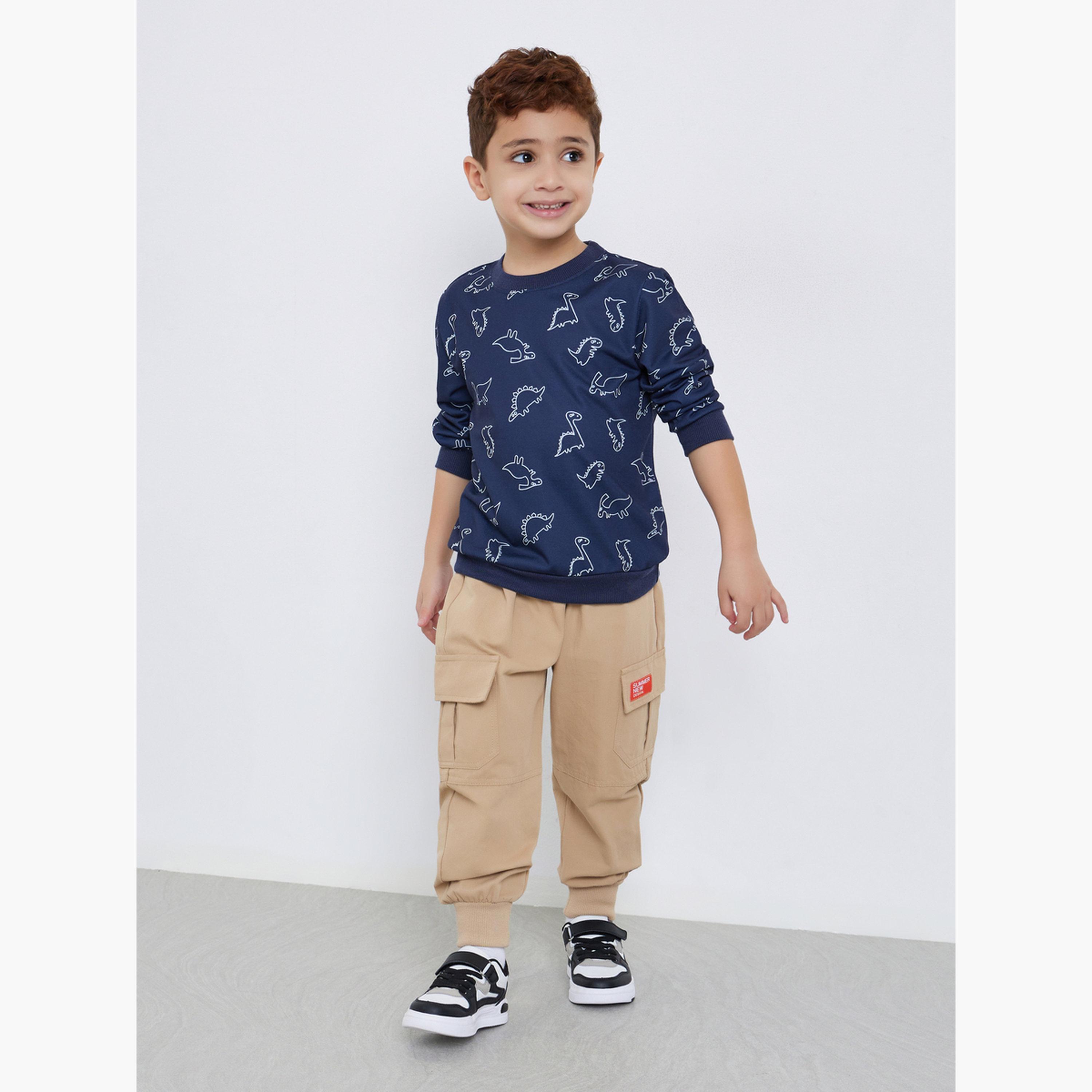 Styli Dino Print Long Sleeve Sweatshirt-boys-clothing-sweatshirts-image-2