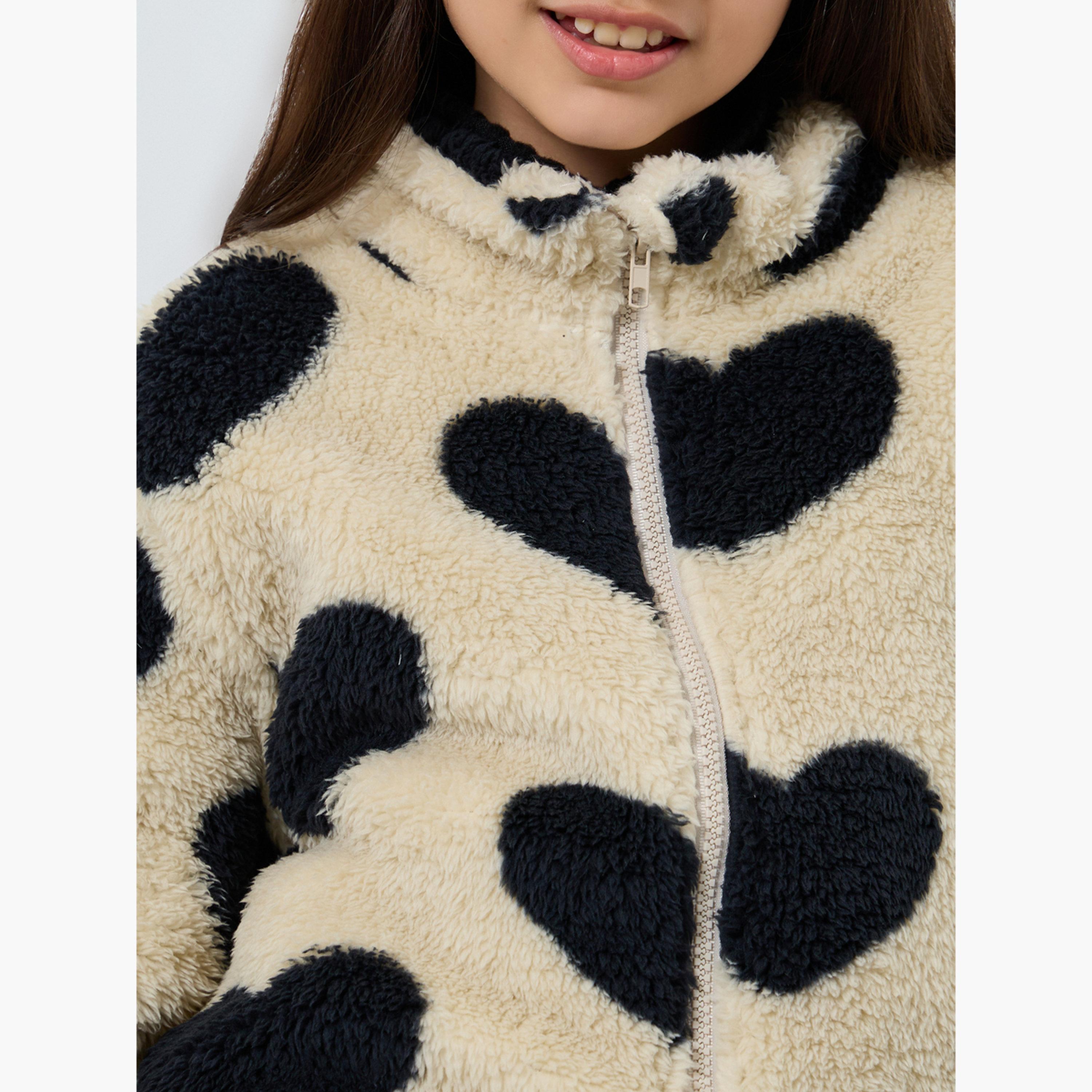 Styli Teens Heart Print Fleece Jacket-girls-clothing-jacketsandcoats-image-5