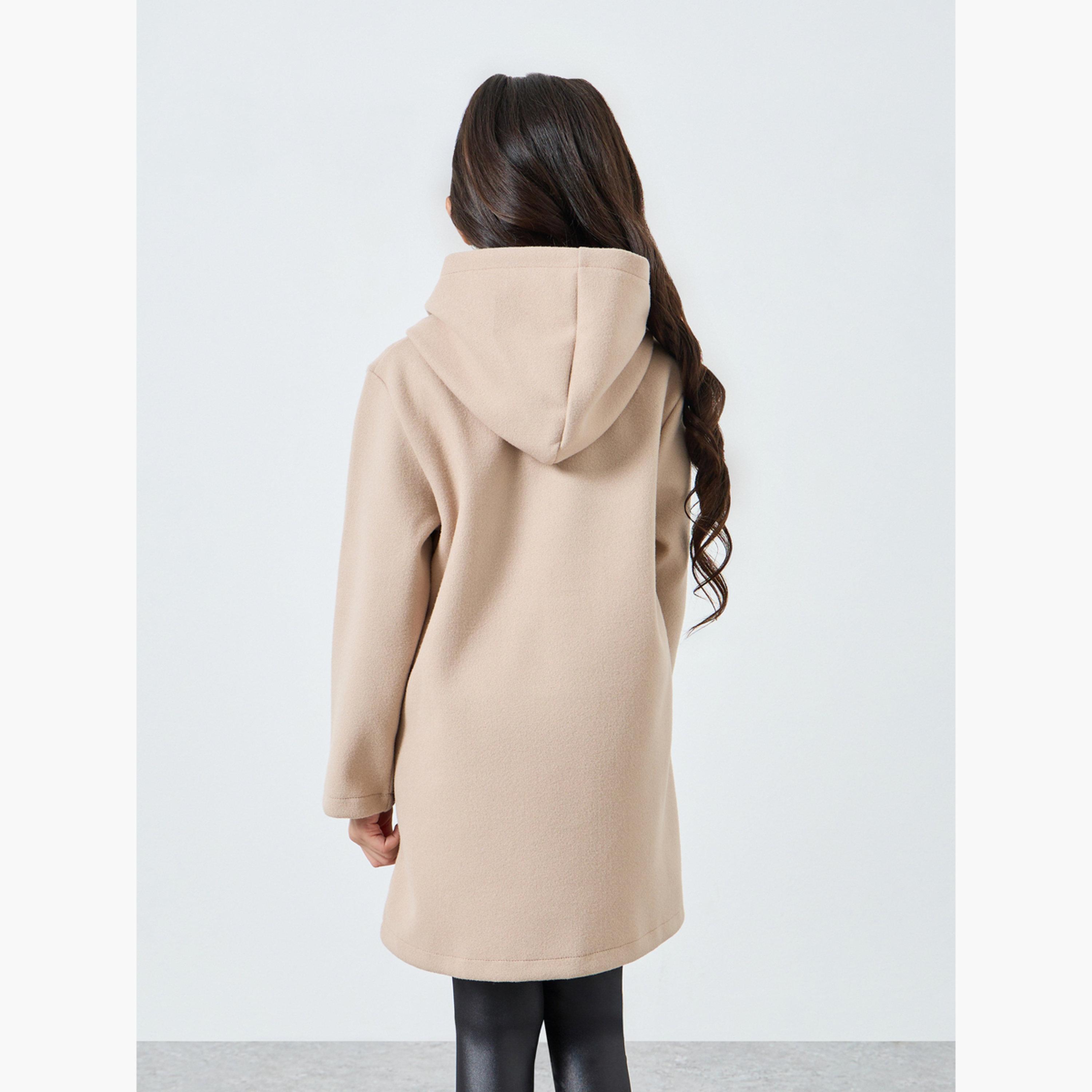 معطف بياقة هودي وأزرار غلق-girls-clothing-jacketsandcoats-image-3