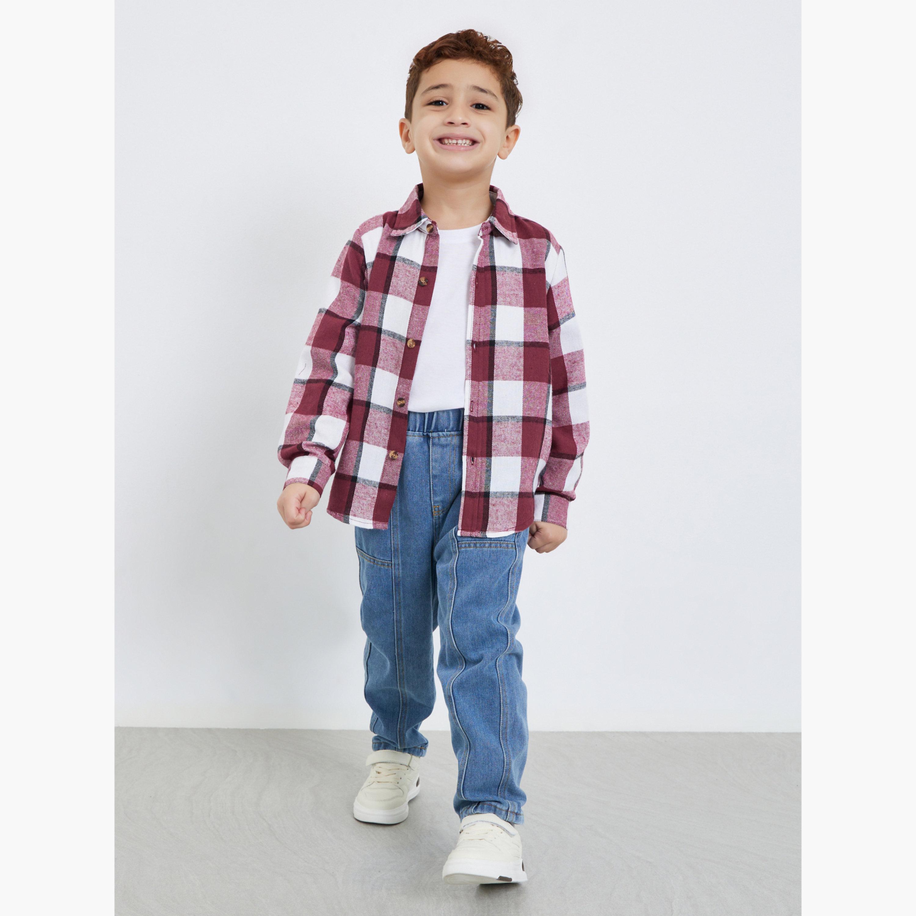 Styli Plaid Flannel Long Sleeve Shirt-boys-clothing-shirts-image-2