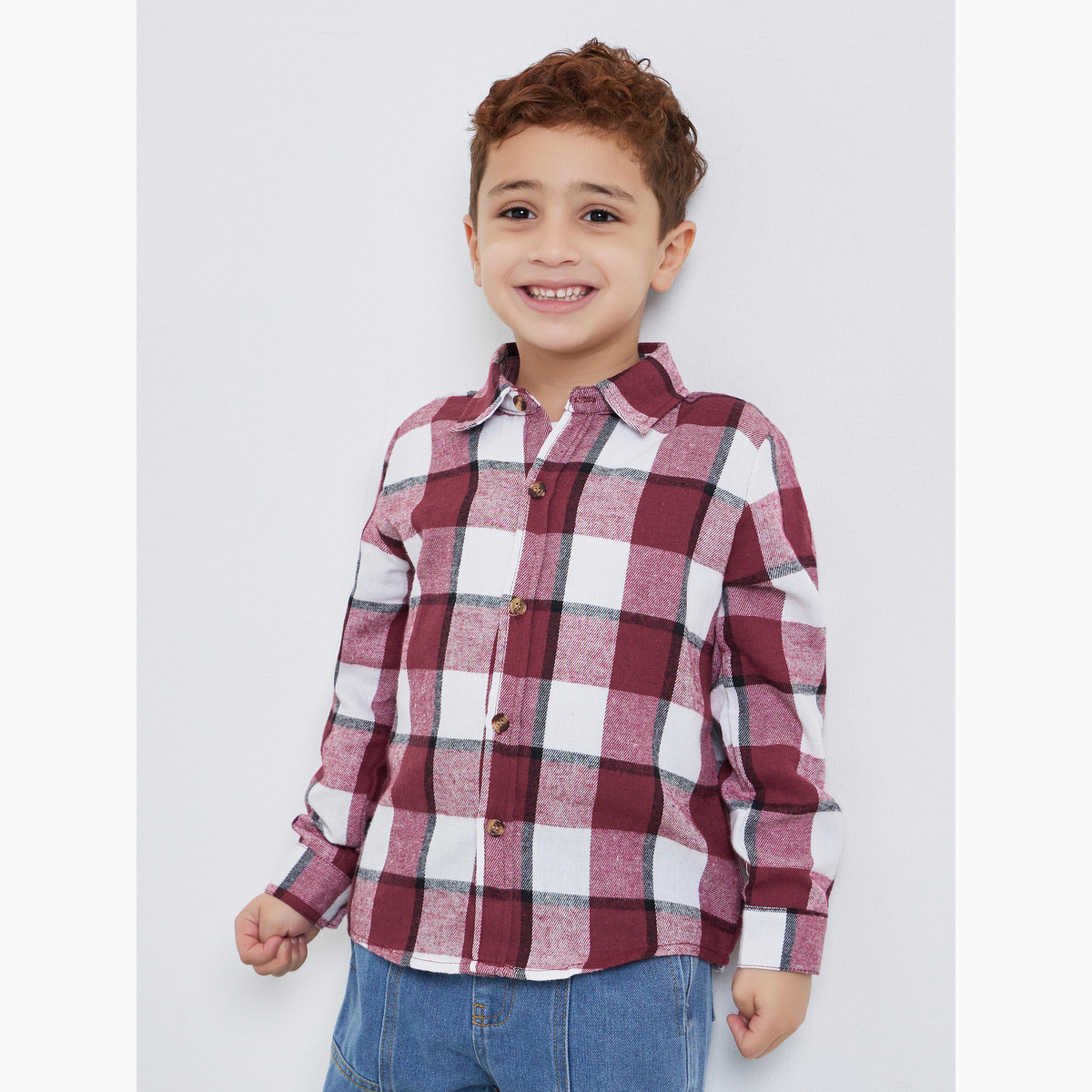 Styli Plaid Flannel Long Sleeve Shirt-boys-clothing-shirts-image-3