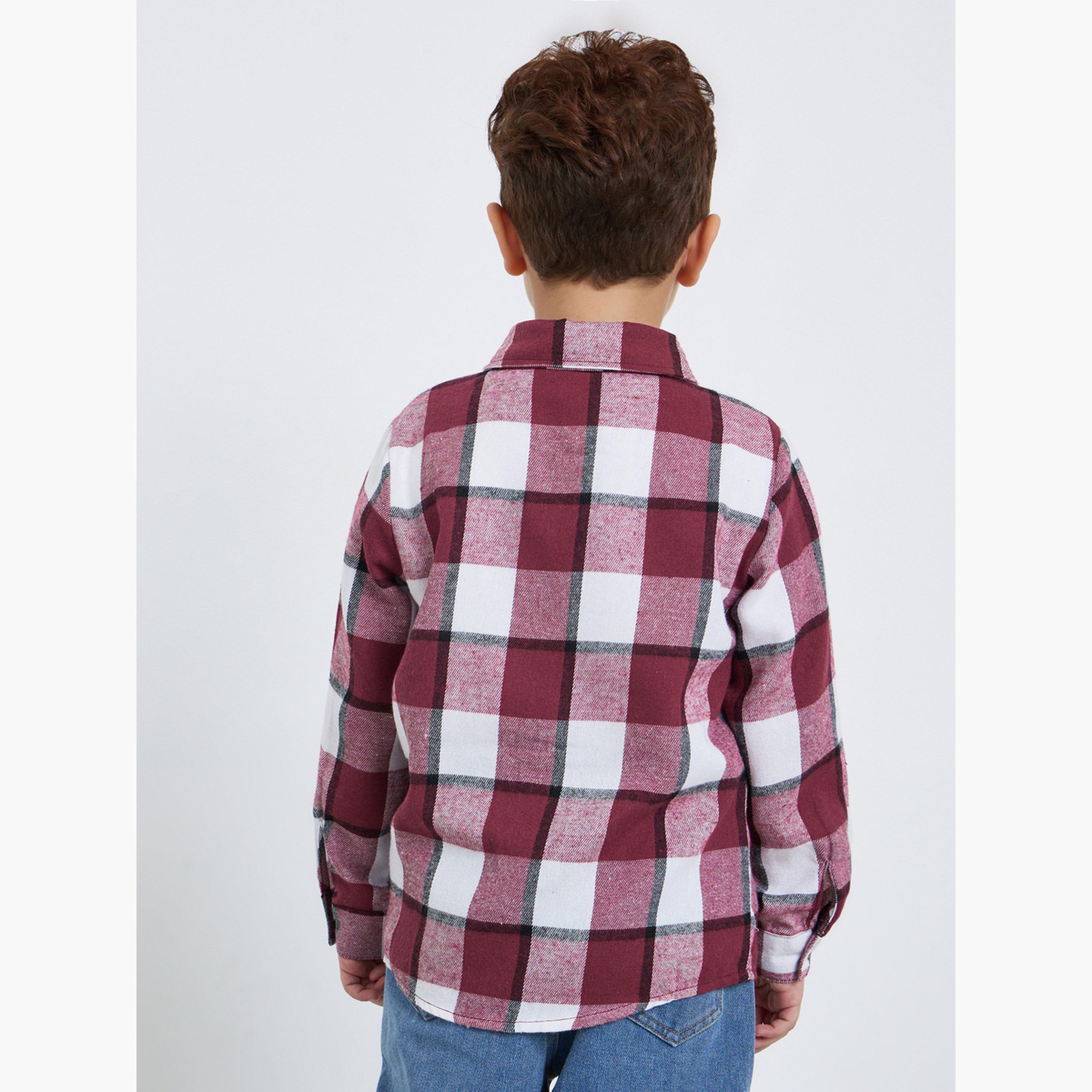Styli Plaid Flannel Long Sleeve Shirt-boys-clothing-shirts-image-4
