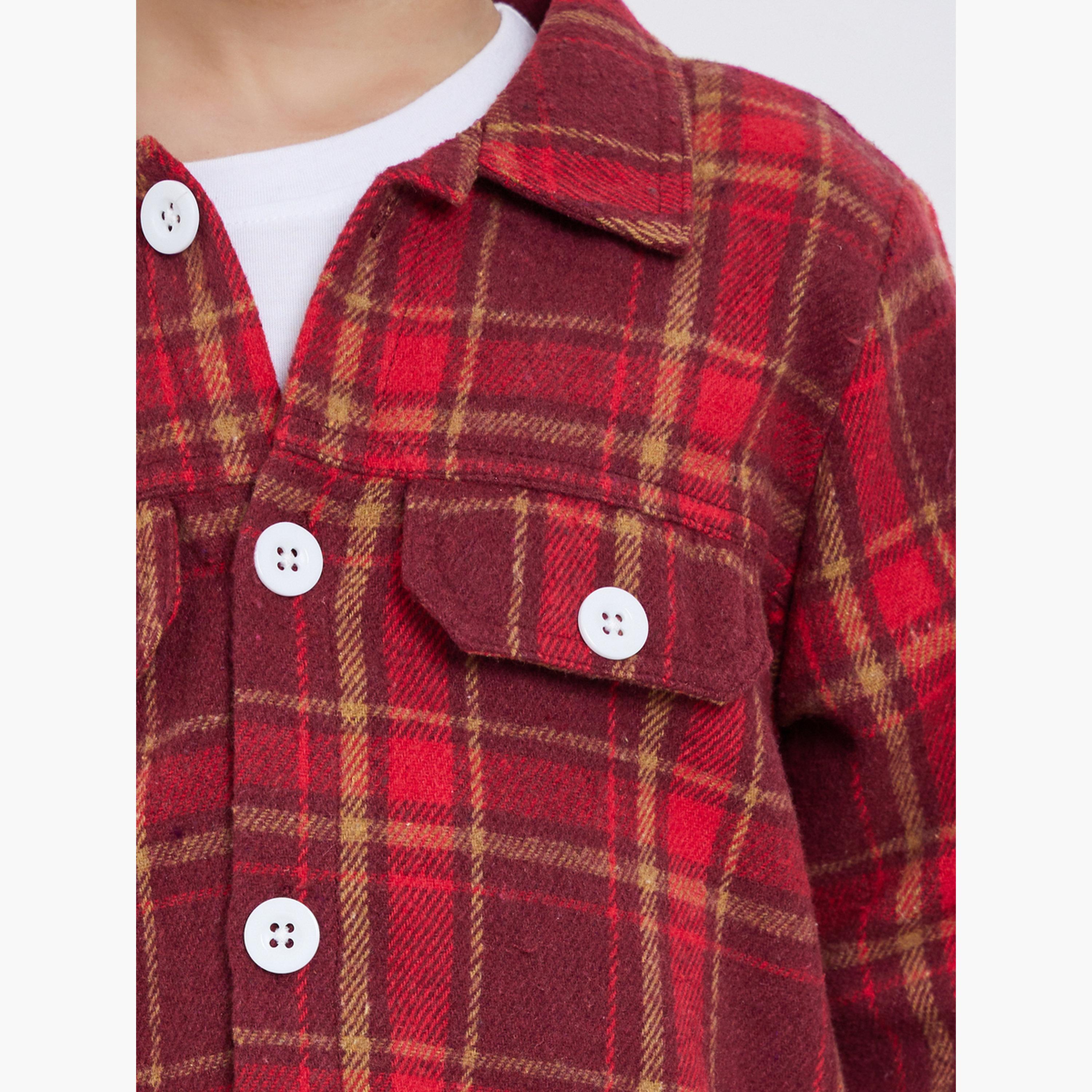 Styli Plaid Flannel Double Pocket Shirt-boys-clothing-shirts-image-5