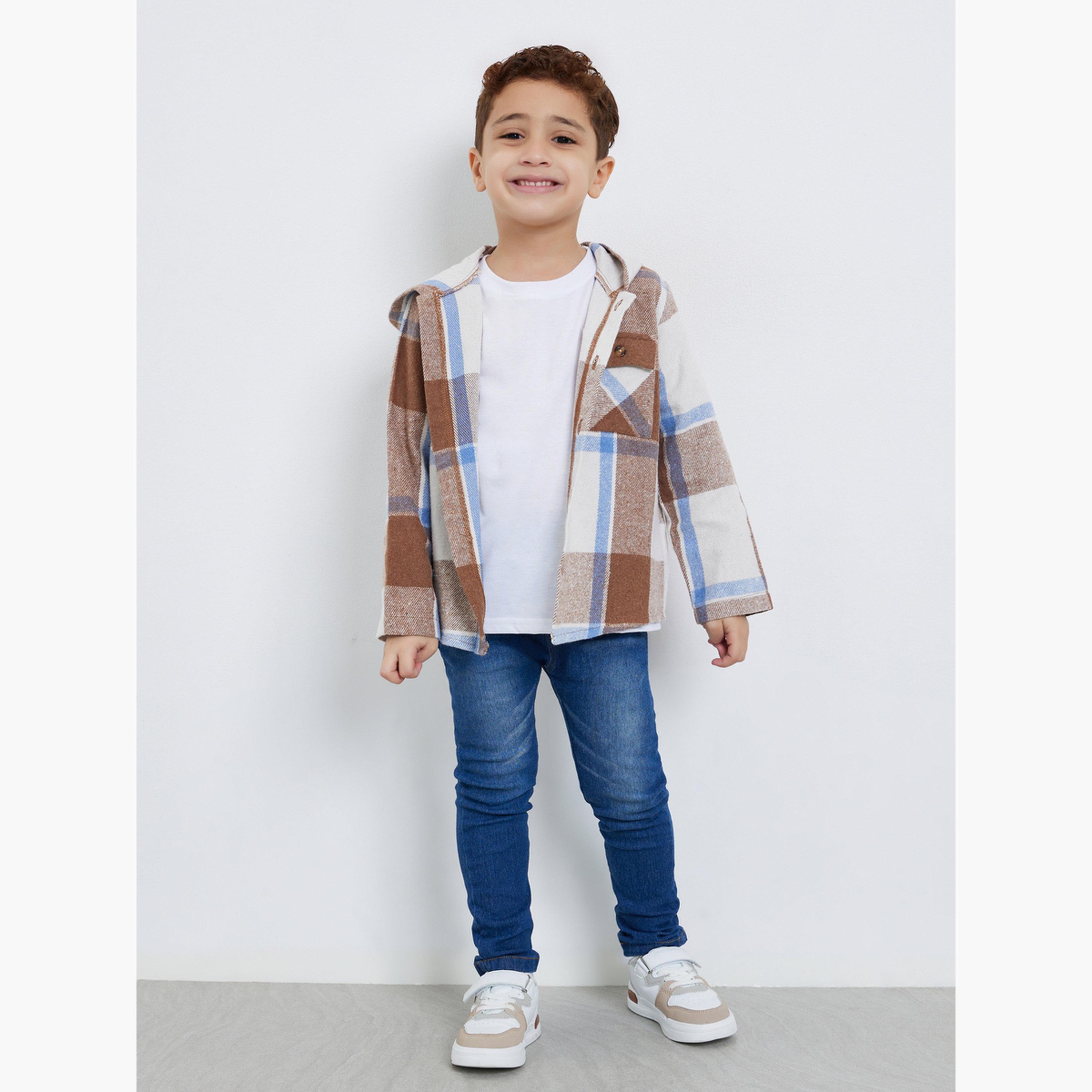Styli Checked Hooded Shacket-boys-clothing-jacketsandcoats-image-2