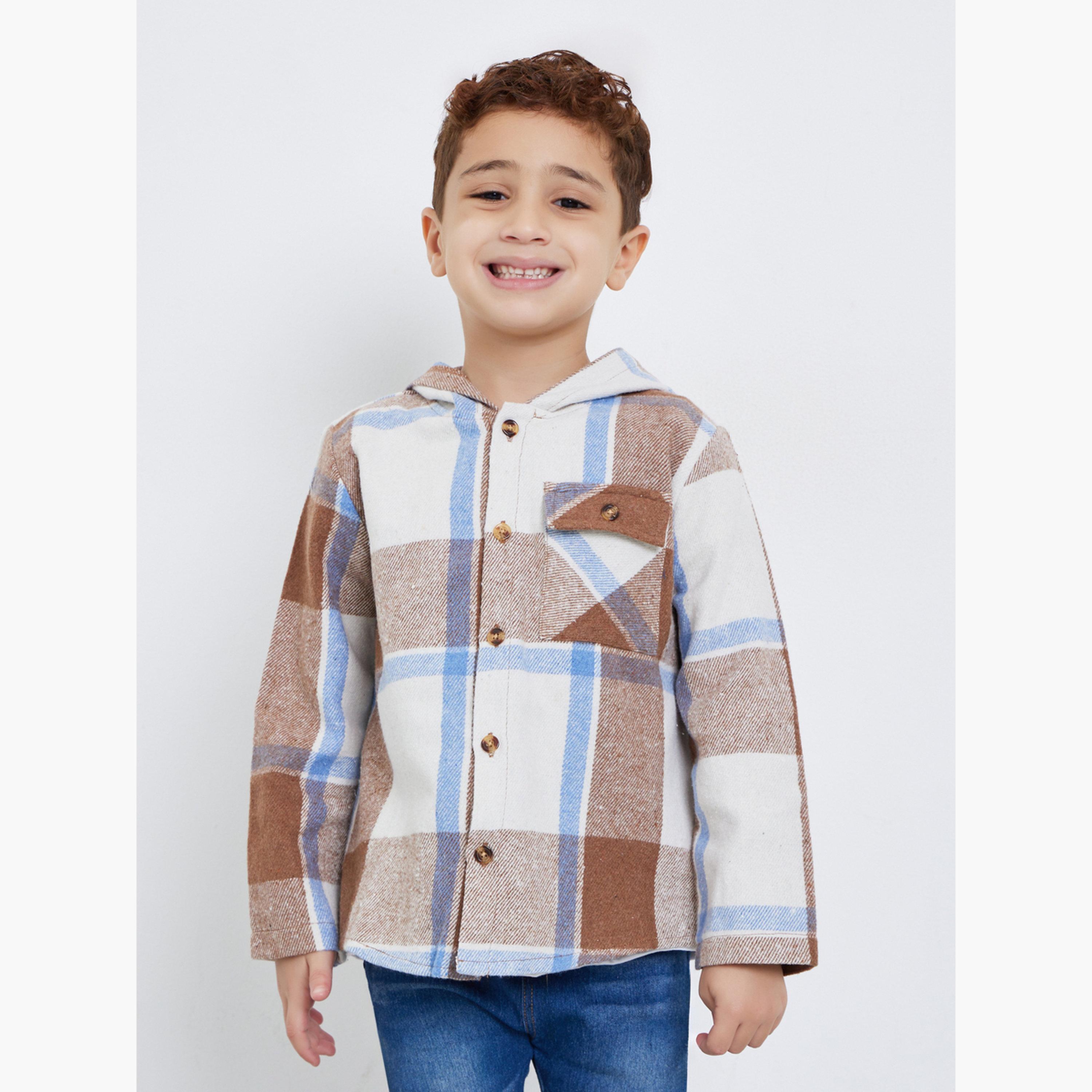 Styli Checked Hooded Shacket-boys-clothing-jacketsandcoats-image-3