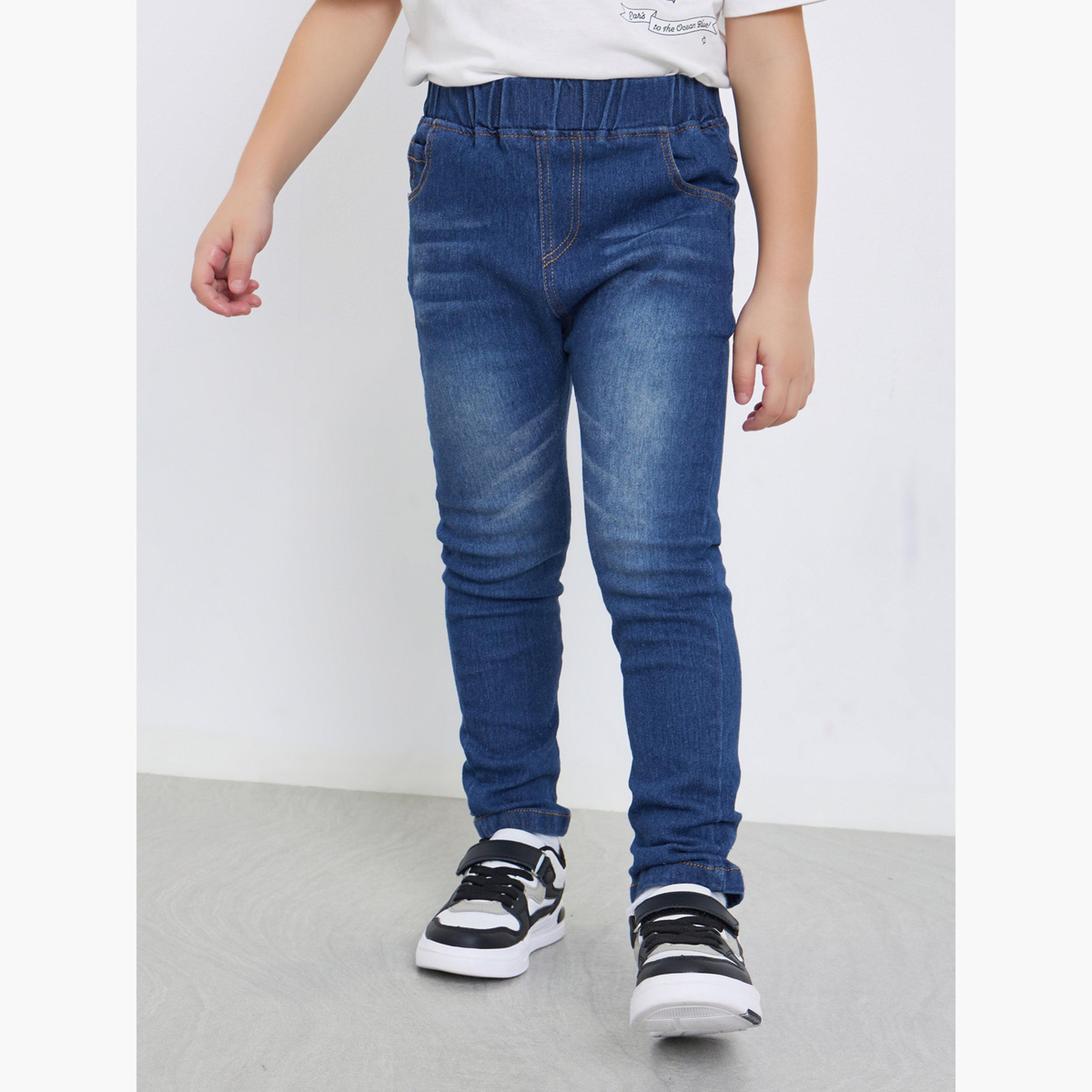 ستايلي - بنطال جينز عادي بخصر مطاطي-boys-clothing-bottoms-jeans-image-1