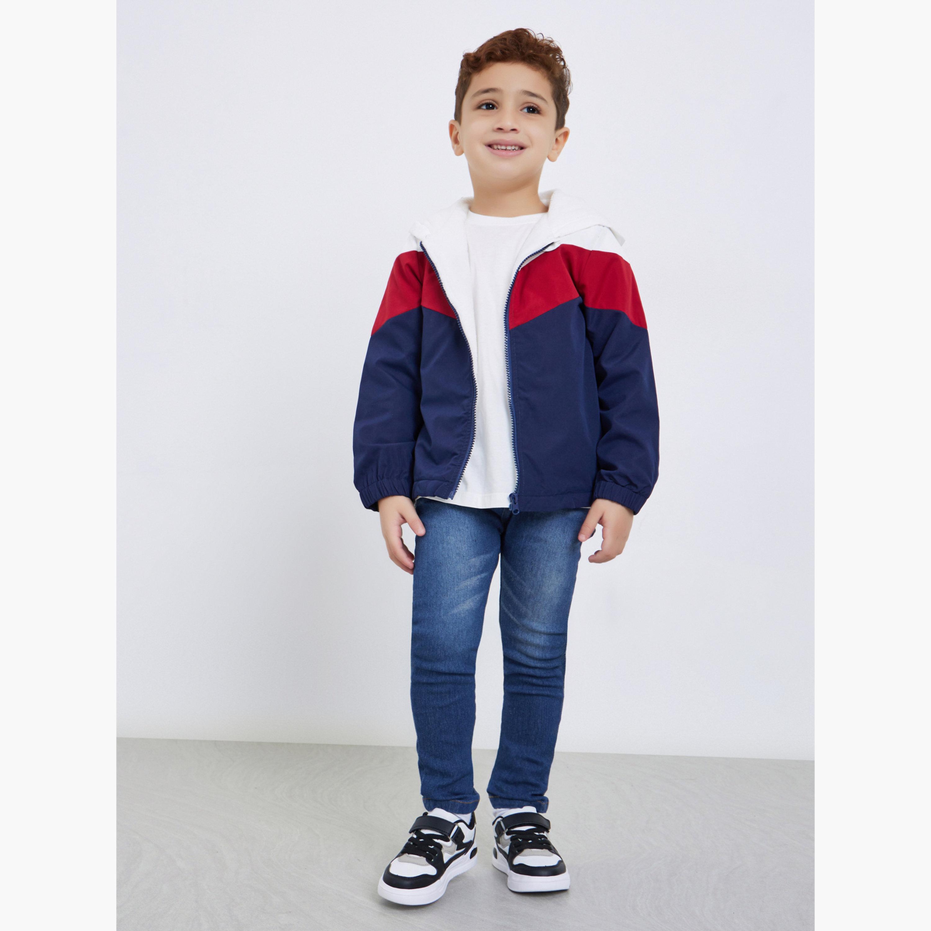 Styli Plain Elastic Waist Regular Fit Jeans-boys-clothing-bottoms-jeans-image-2