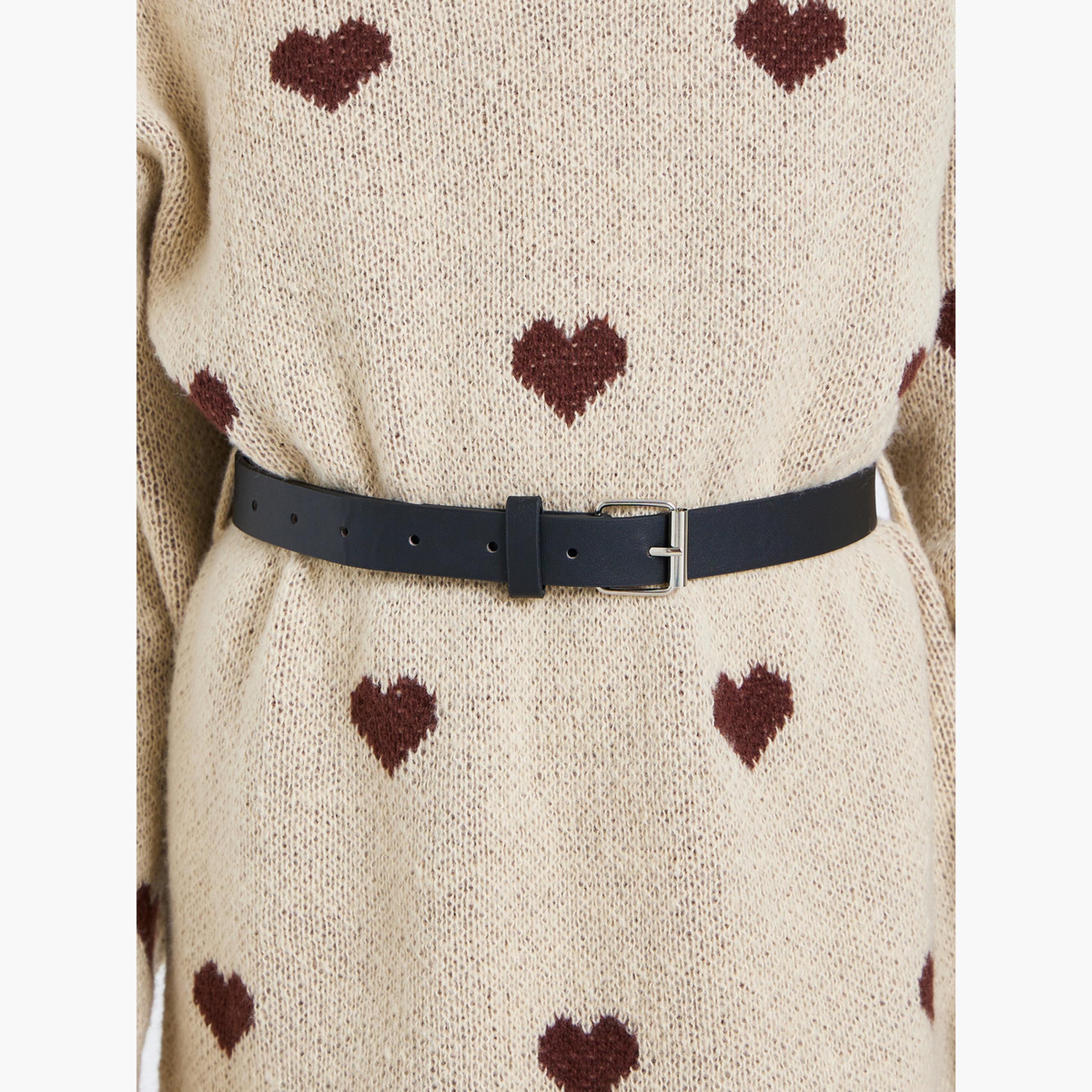 فستان سويتر محبوك بنمط قلب مع حزام-girls-clothing-jumpersandcardigans-image-3