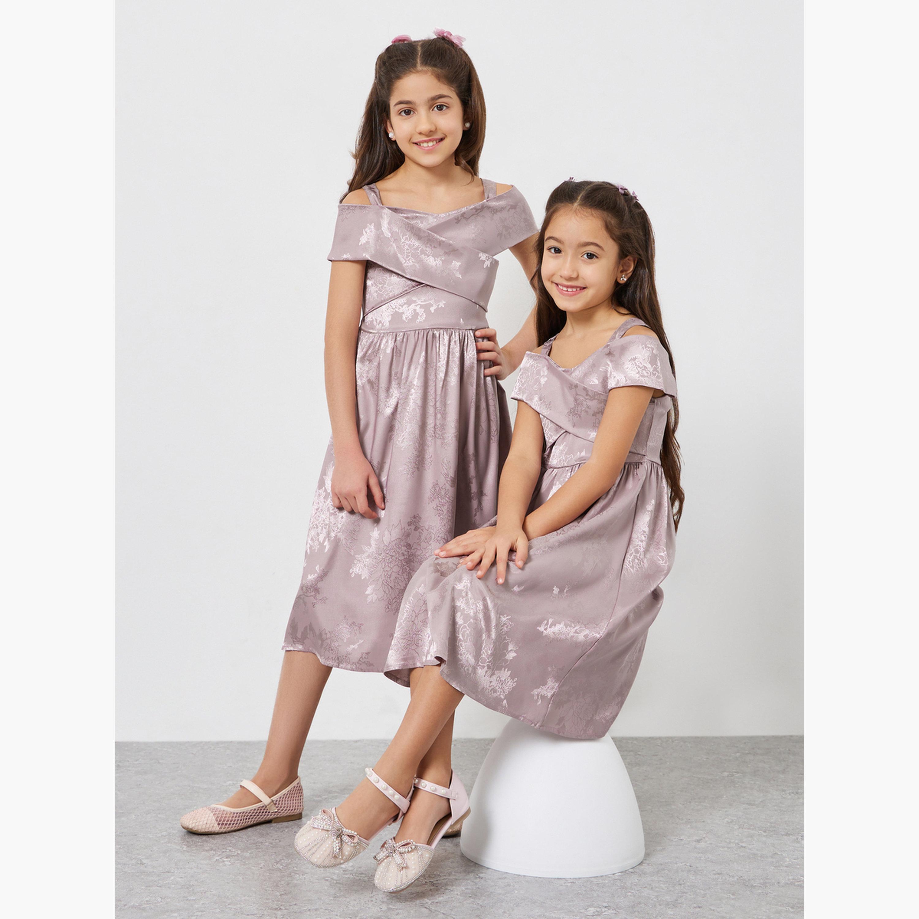 Styli Girls Lilac Cross Over Shoulder Dress-girls-clothing-dressesandjumpsuits-image-2