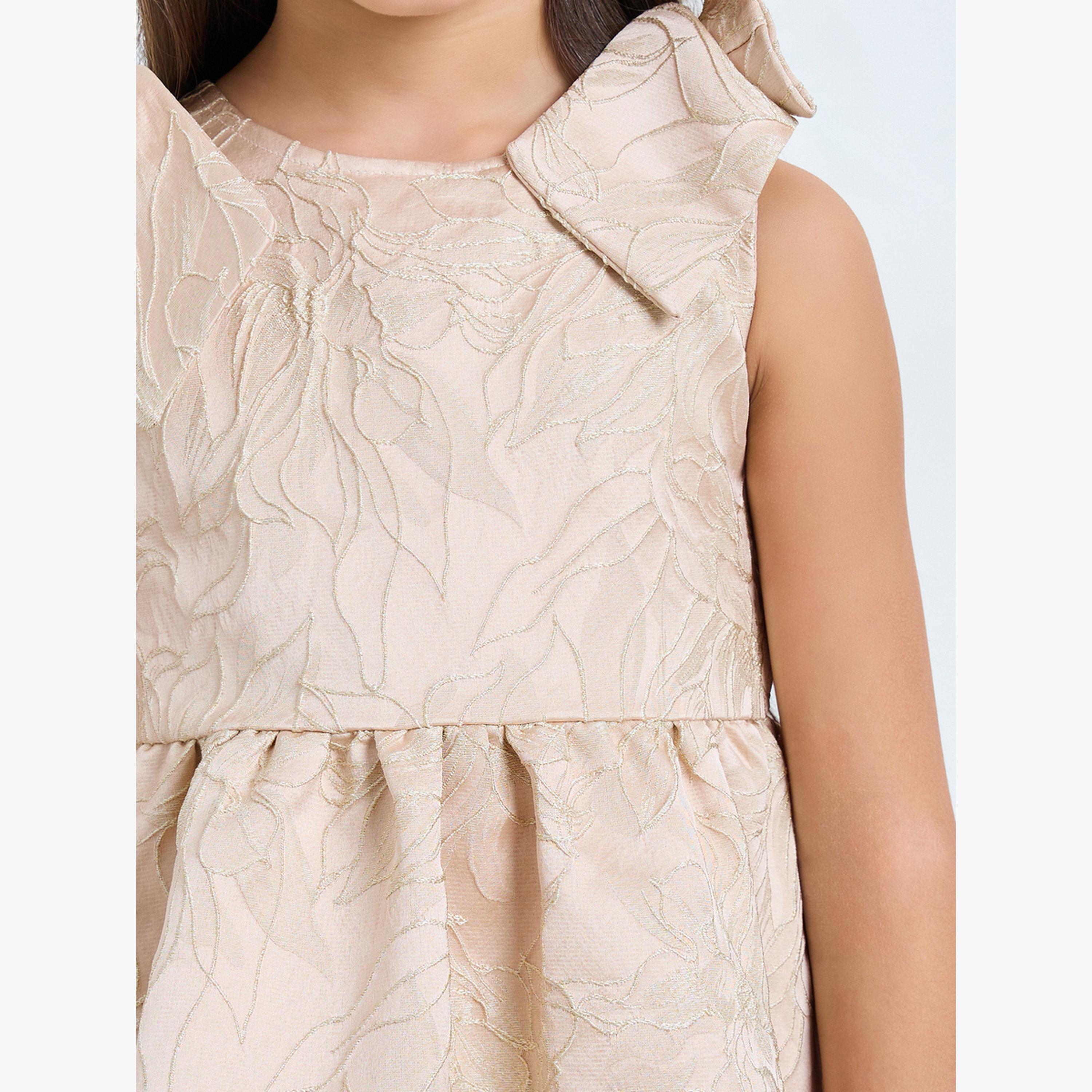 ستايلي - فستان بناتي مزين بفيونكة بيج تصميم A-girls-clothing-dressesandjumpsuits-image-4