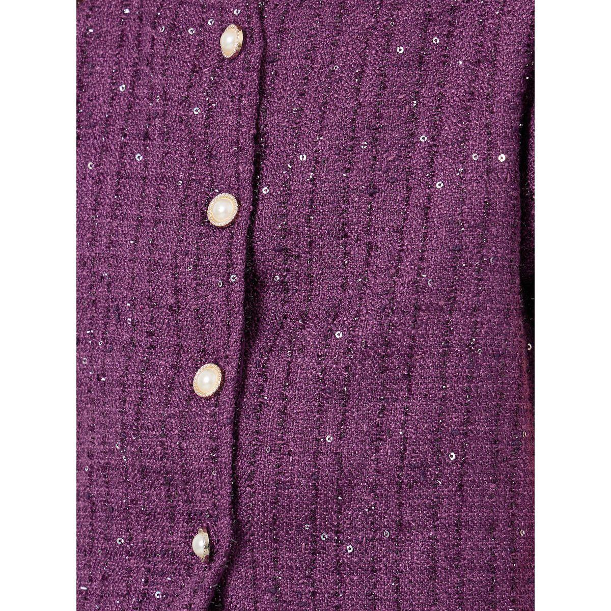 Styli Teens Purple Tweed Top and Skirt Set-girls-clothing-setsandcoords-image-4