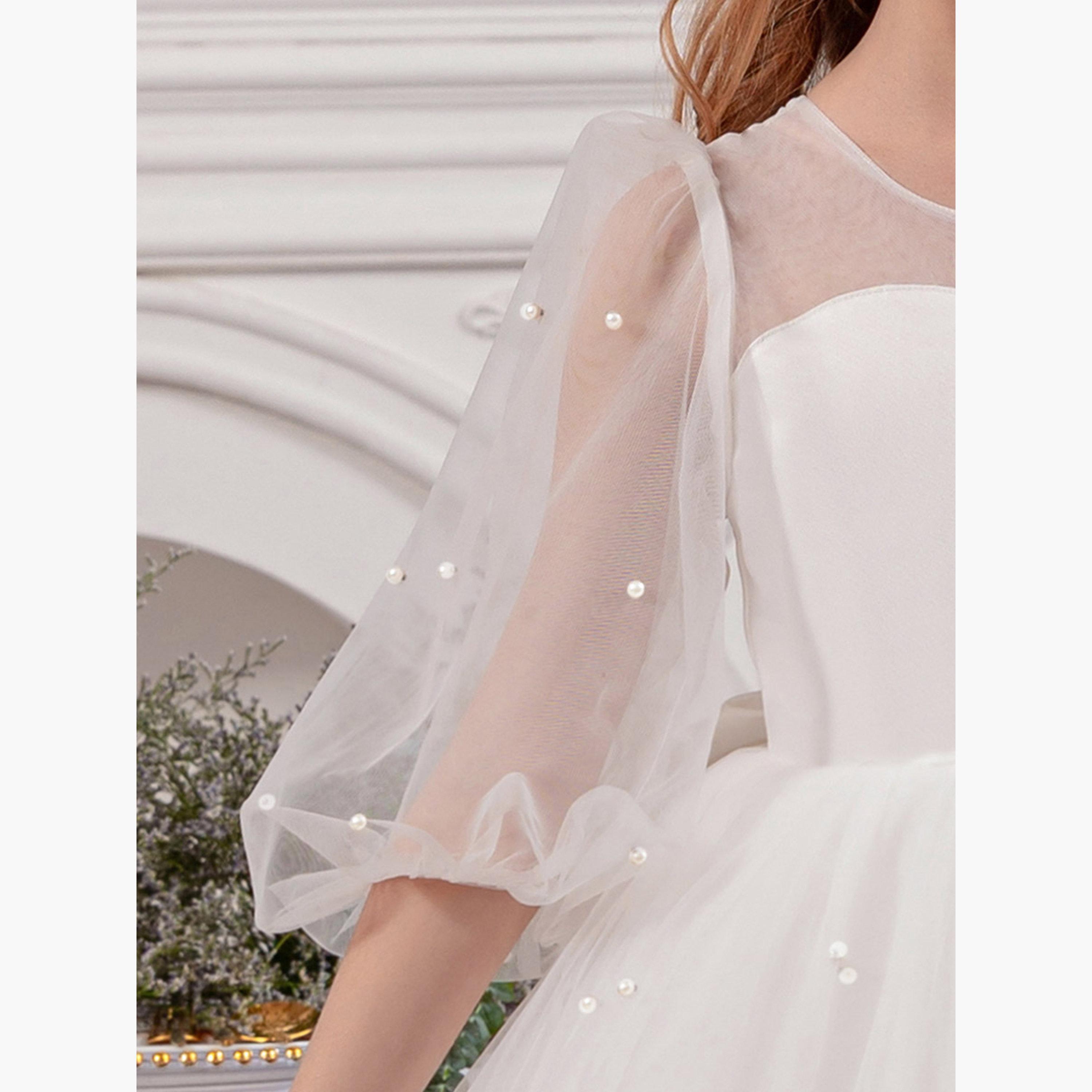 تيك تو - فستان بظهر حرف V مع ربطة عنق وتفاصيل لؤلؤ صناعي-girls-clothing-dressesandjumpsuits-image-6