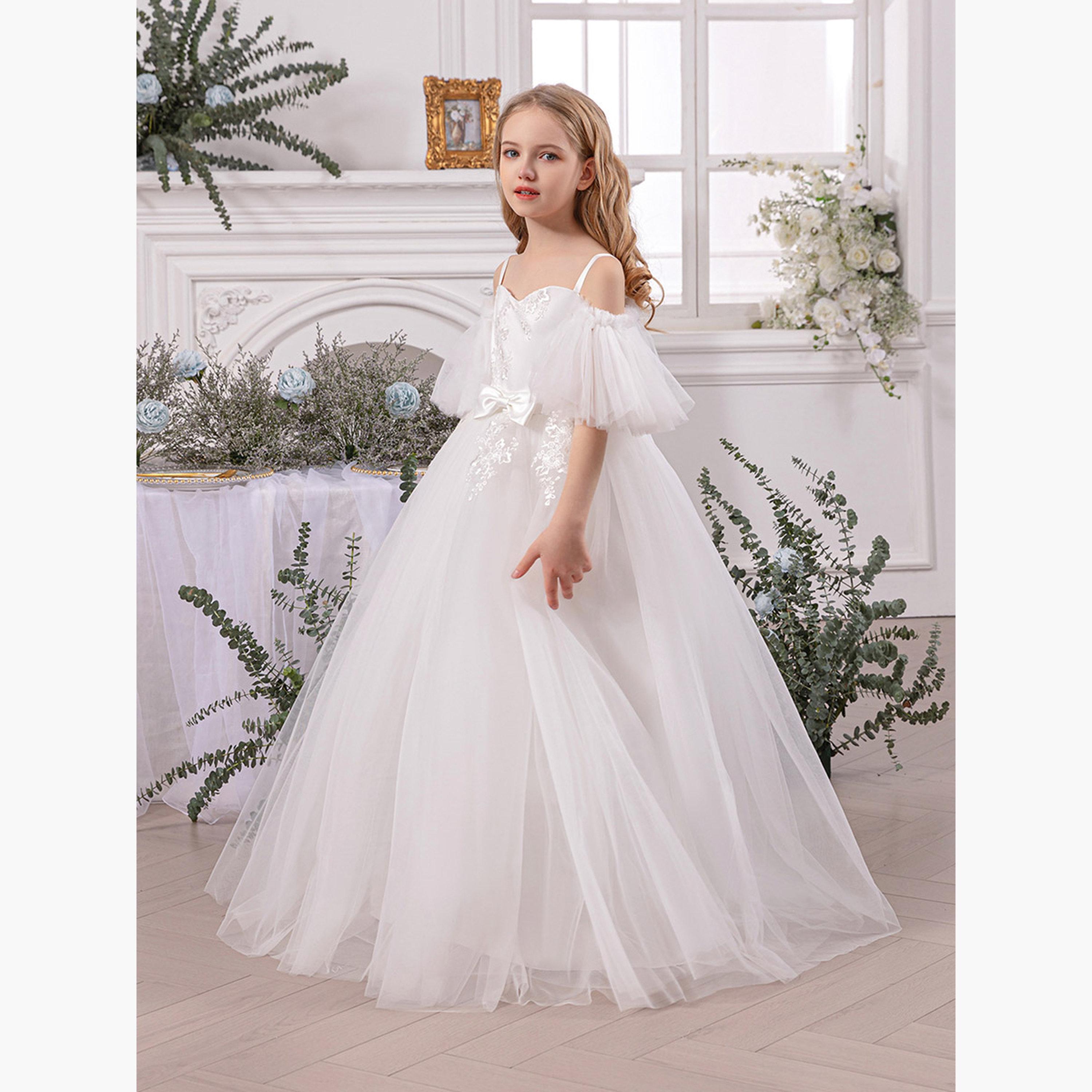 Take Two White Lace Insert Bow Detail Dress-girls-clothing-dressesandjumpsuits-image-3