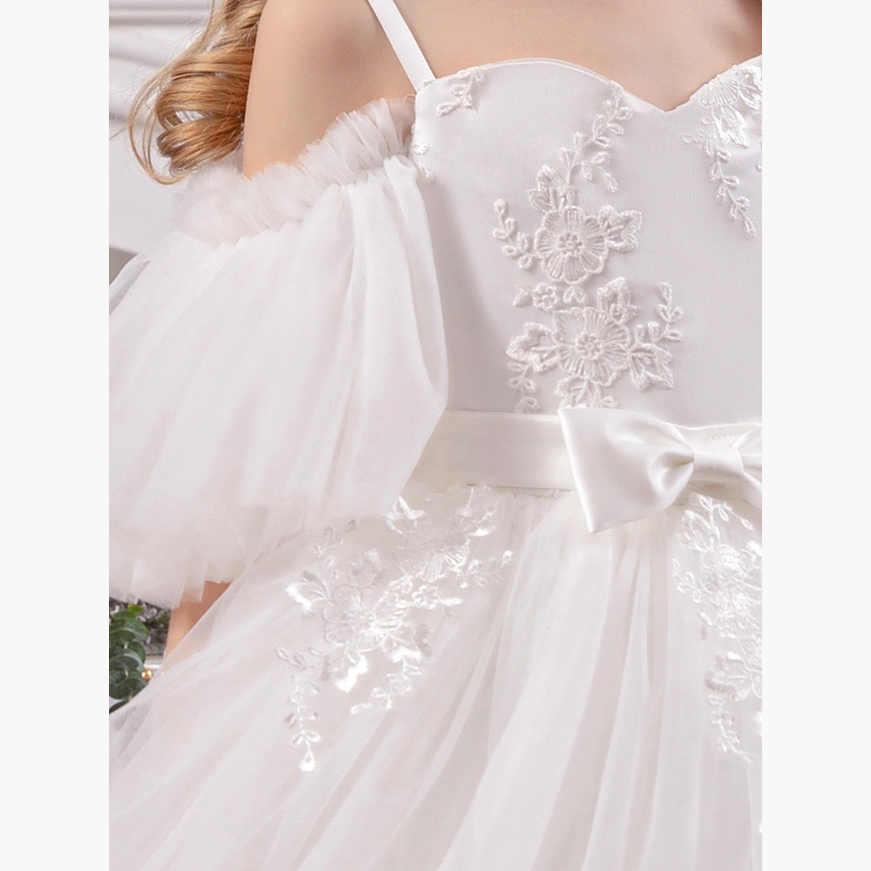 Take Two White Lace Insert Bow Detail Dress-girls-clothing-dressesandjumpsuits-image-6
