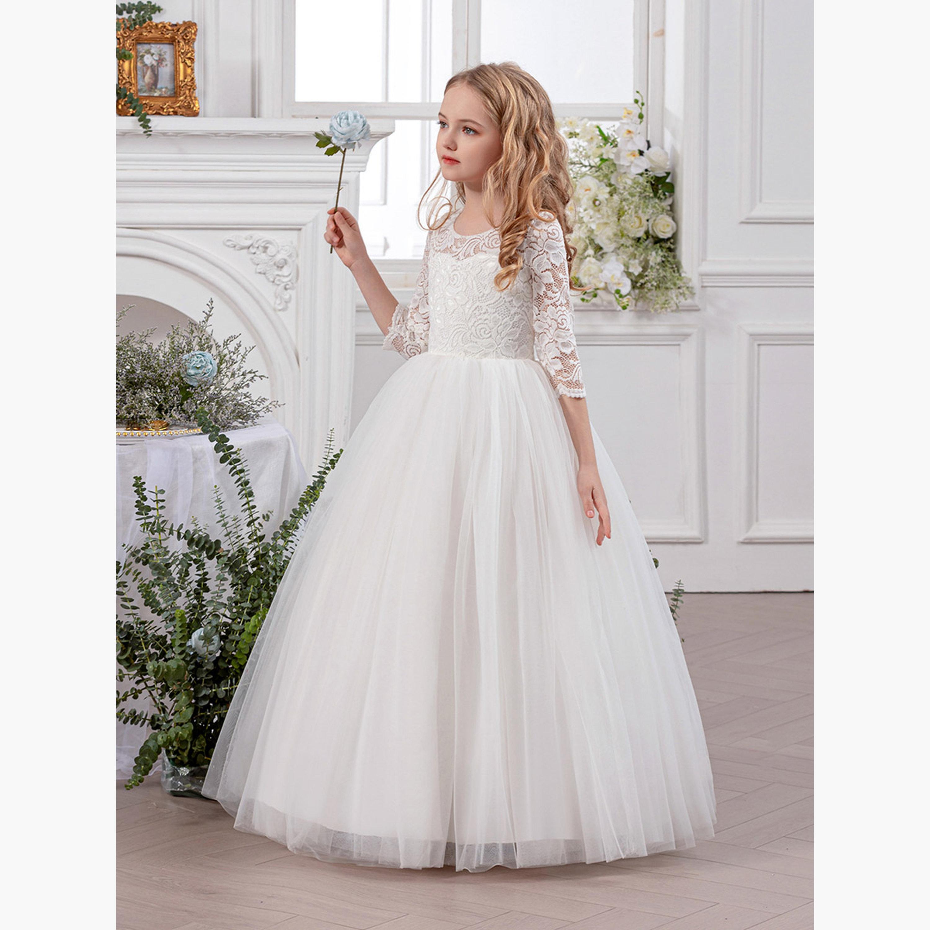 Take Two White All Lace V-Back Dress-girls-clothing-dressesandjumpsuits-image-3