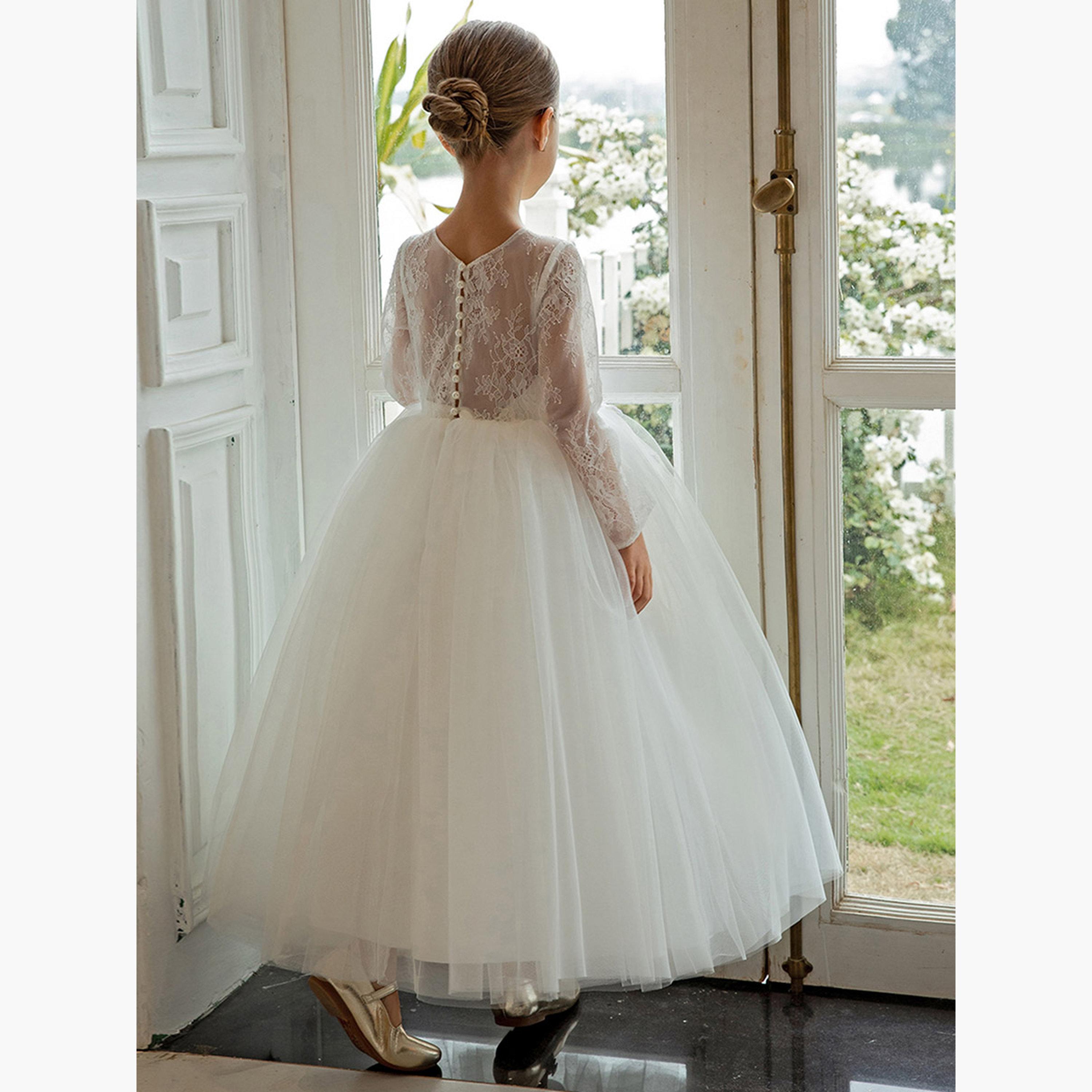 تيك تو - فستان دانتيل كامل الأكمام بتصميم A-girls-clothing-dressesandjumpsuits-image-6