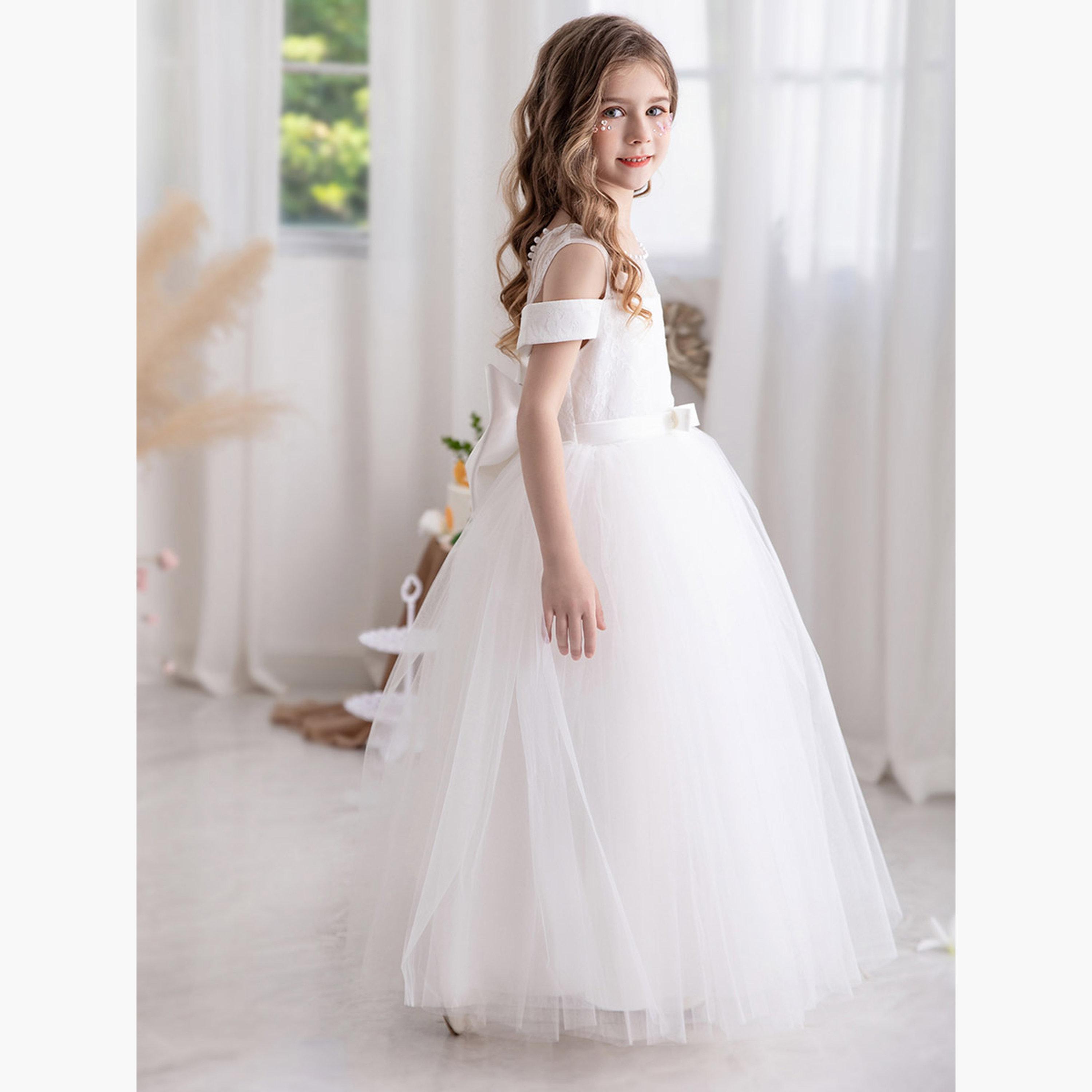Take Two Bow Detail Cold Shoulder Lace Insert Dress-girls-clothing-dressesandjumpsuits-image-4