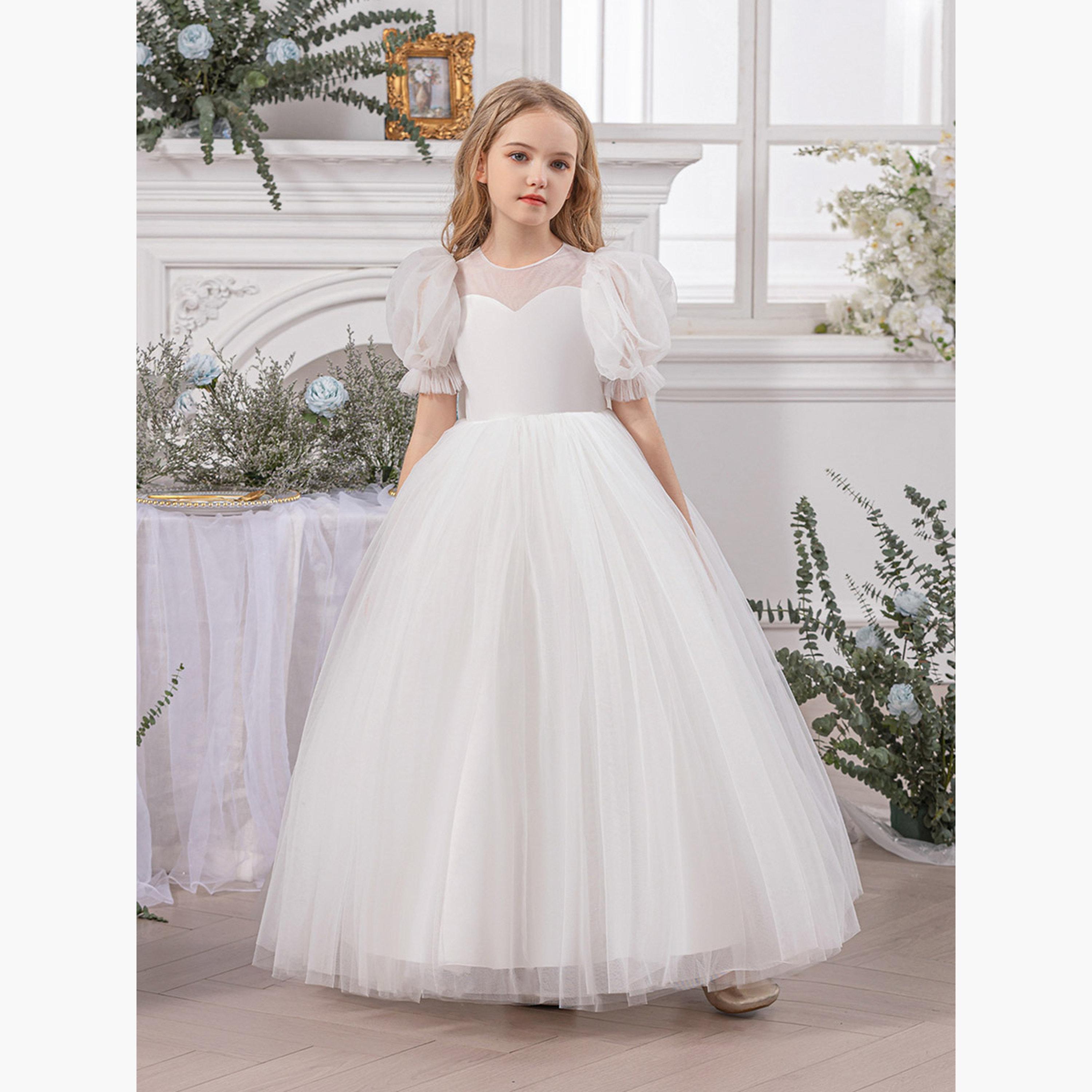 Take Two Mesh Bow Detail Puff Sleeve Dress-girls-clothing-dressesandjumpsuits-image-2