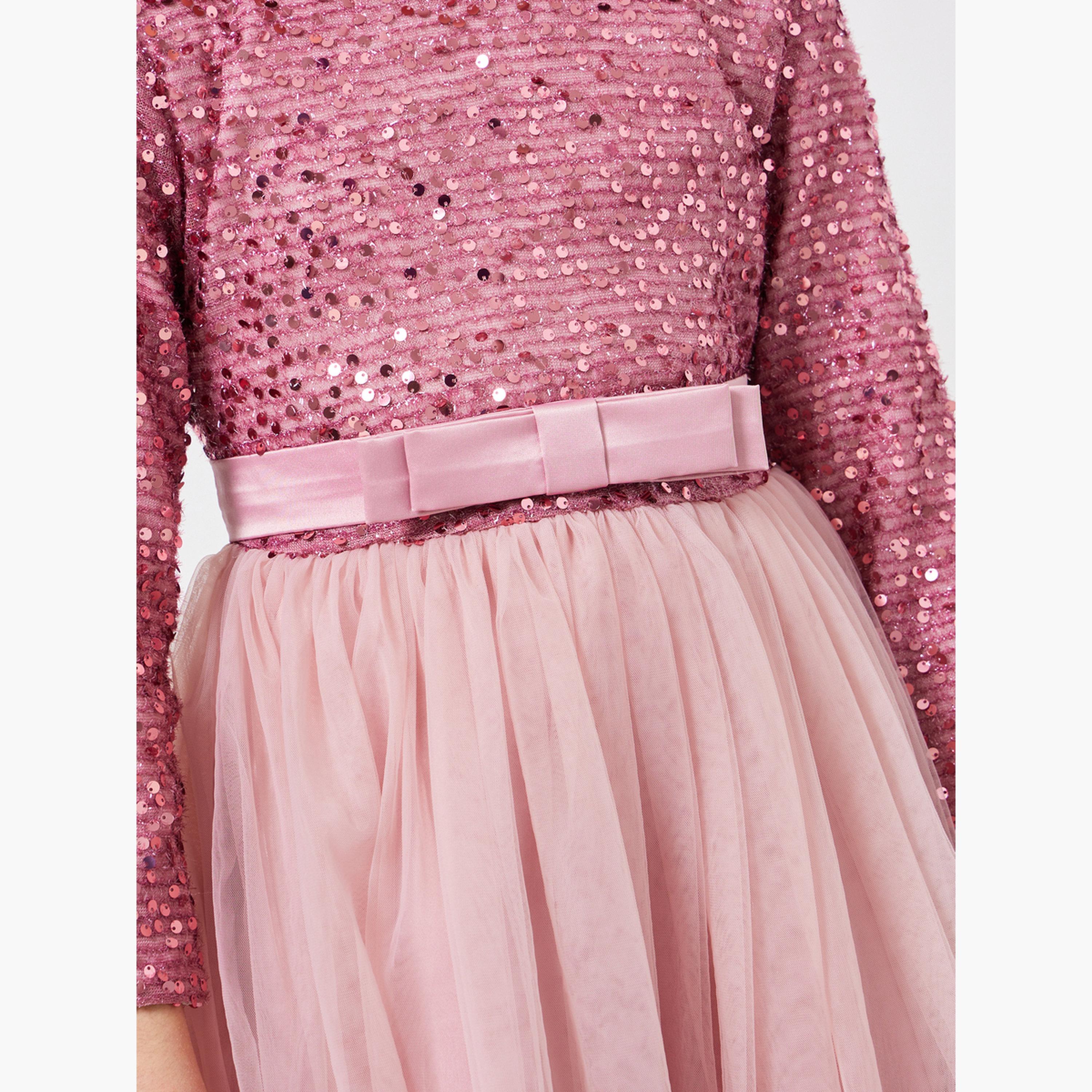 Take Two Girls Embellished Sequined Bow Maxi Dress-girls-clothing-dressesandjumpsuits-image-4