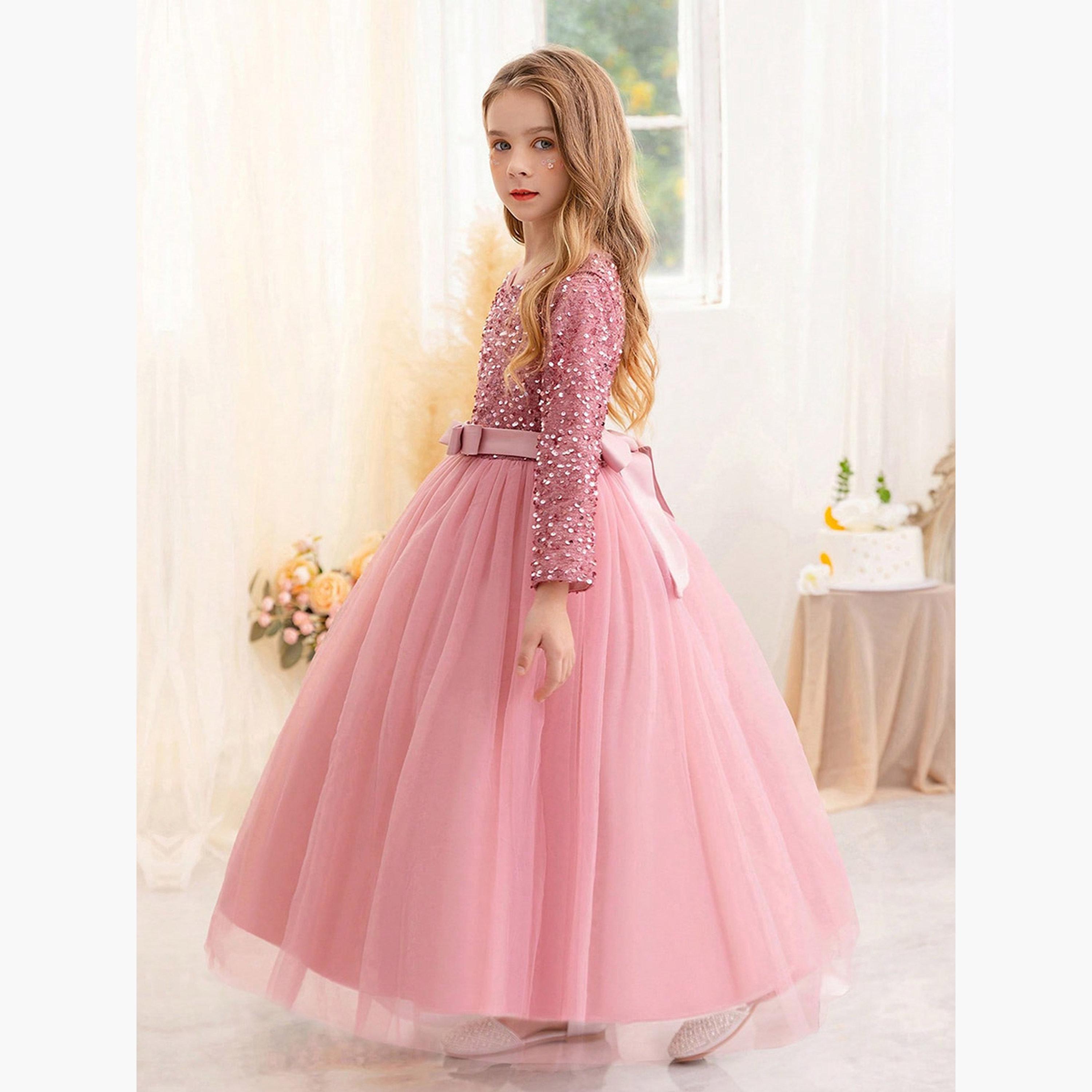 Take Two Girls Embellished Sequined Bow Maxi Dress-girls-clothing-dressesandjumpsuits-image-6