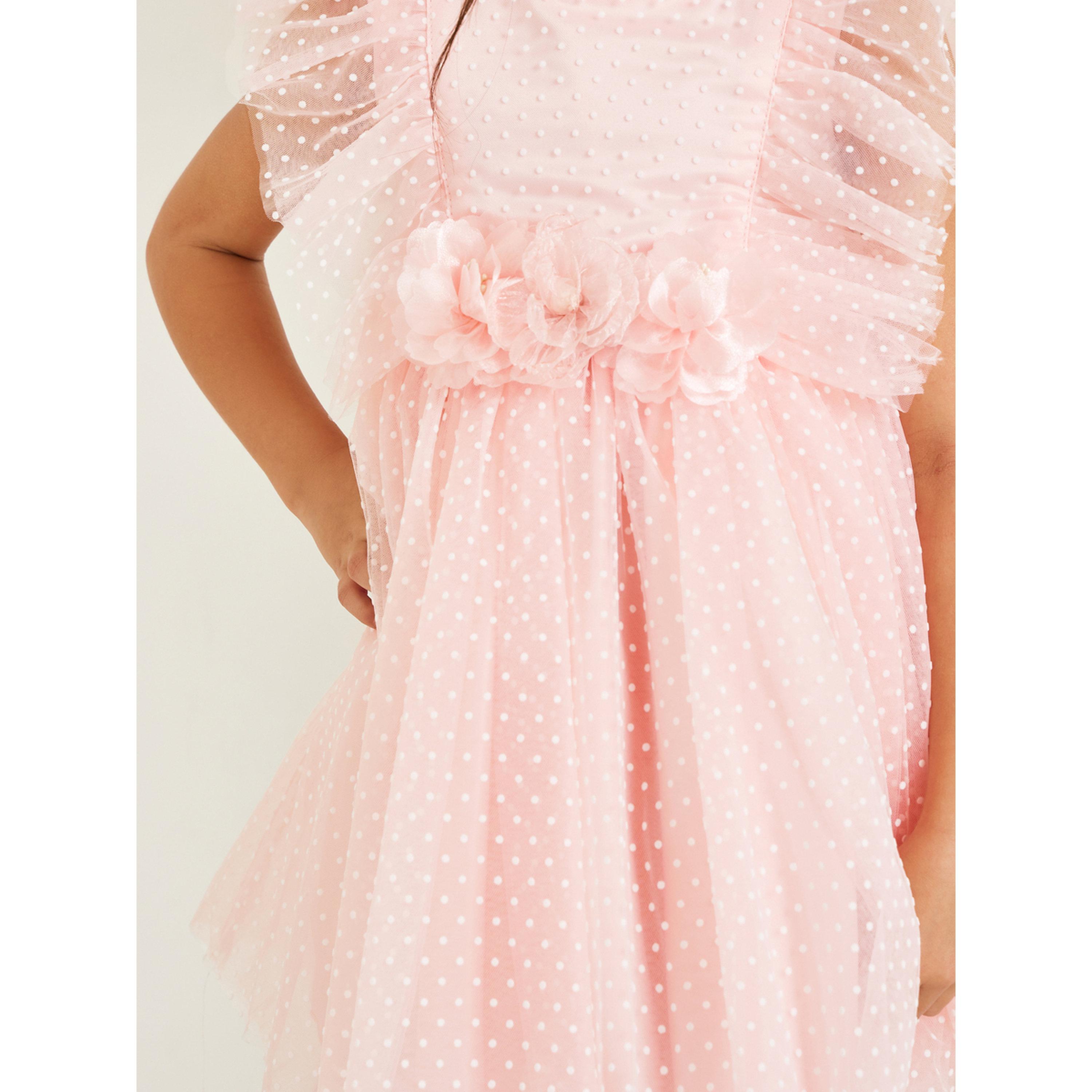 فستان شبكي بخيوط دوبي وكشكش-girls-clothing-dressesandjumpsuits-image-3