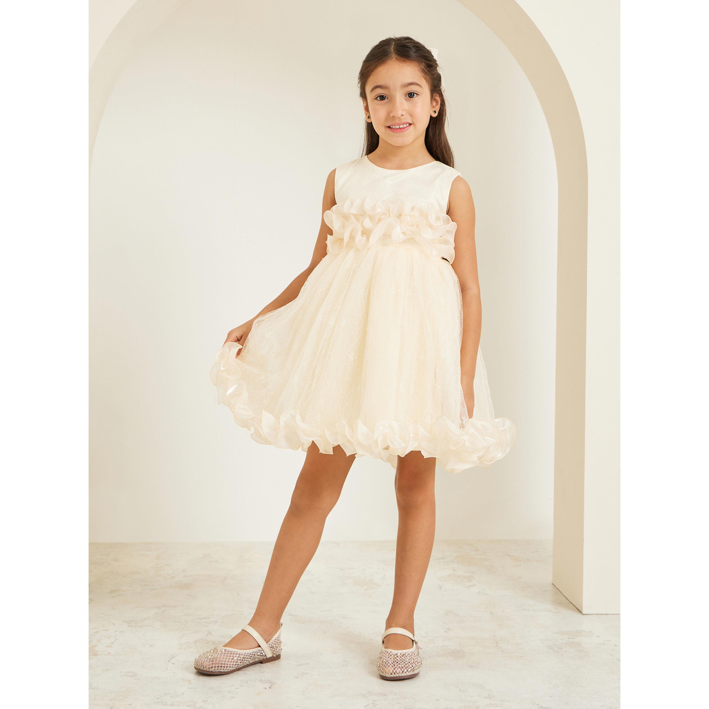 فستان حفلات شبك بكشكش للبنات-girls-clothing-dressesandjumpsuits-image-2