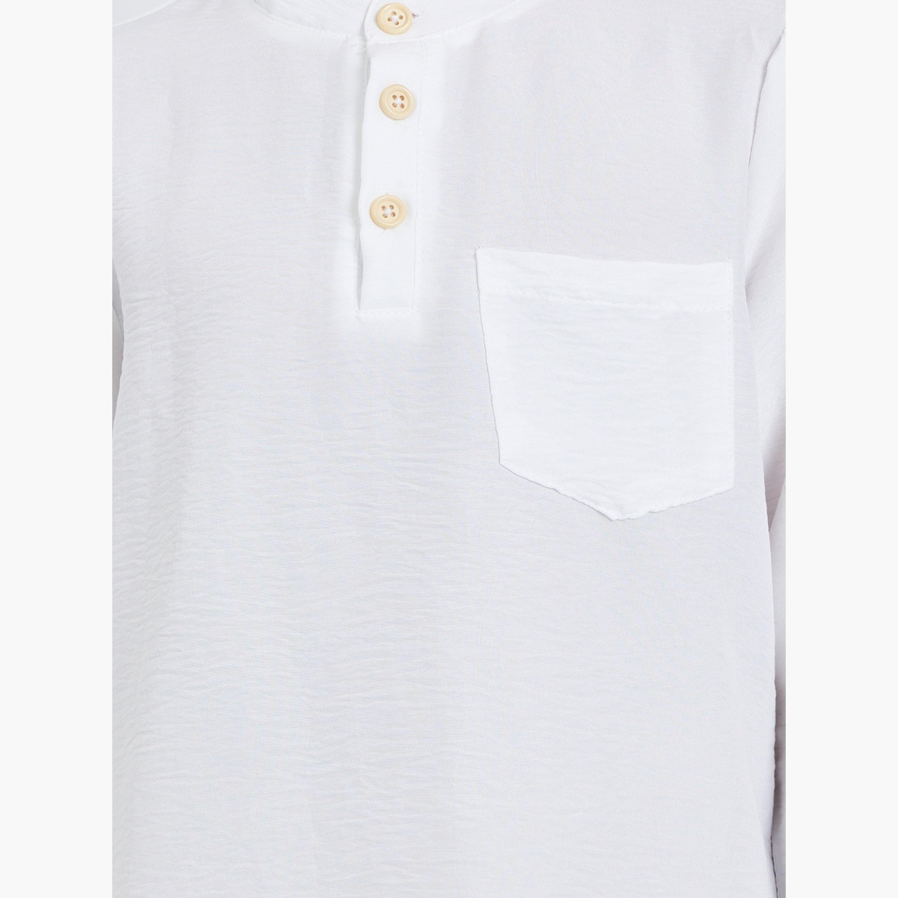 Styli Boys White Shirt and Beige Pant Set-boys-clothing-setsandcoords-image-3