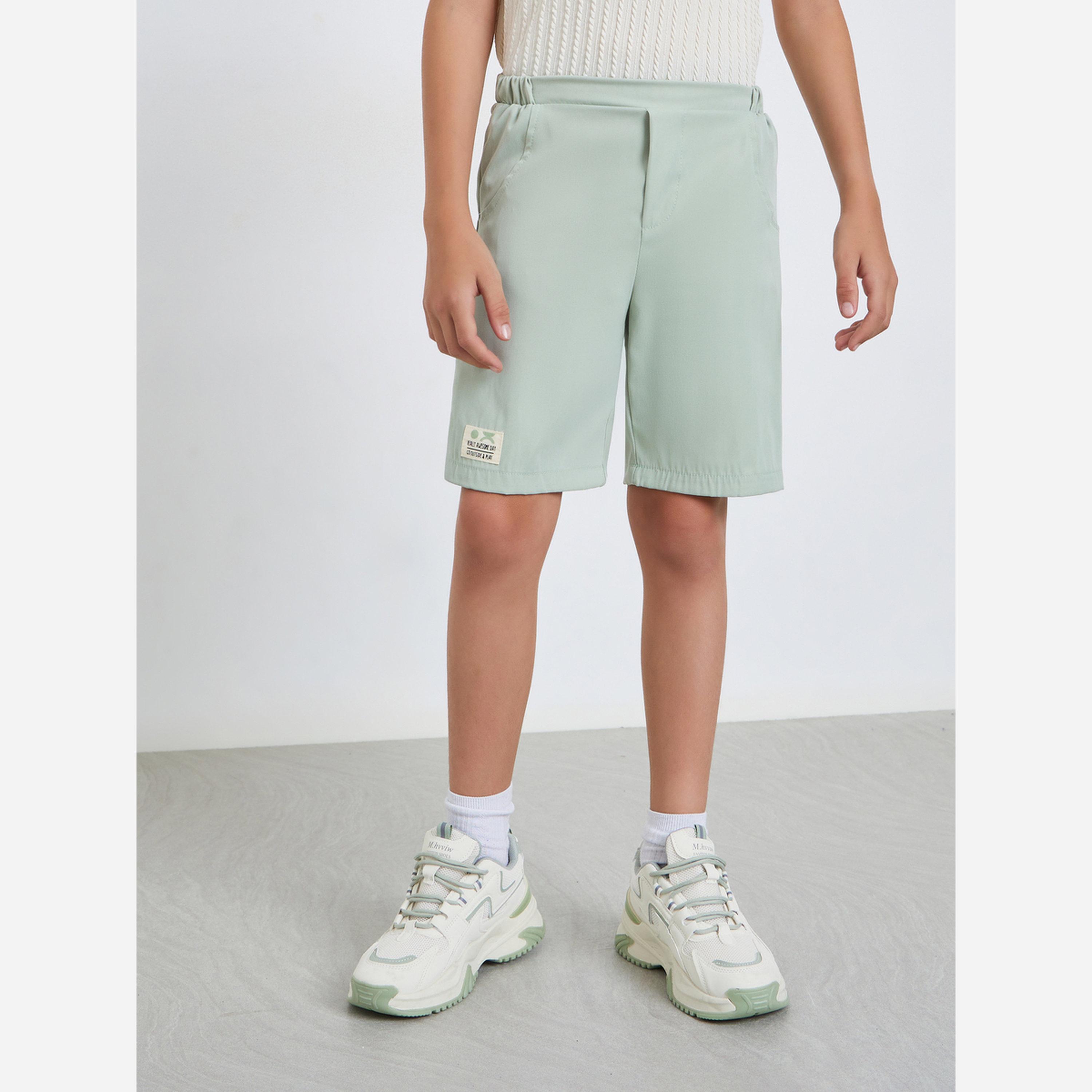 Styli Teens Textured Polo T-Shirt and Woven Shorts Set-boys-clothing-setsandcoords-image-4