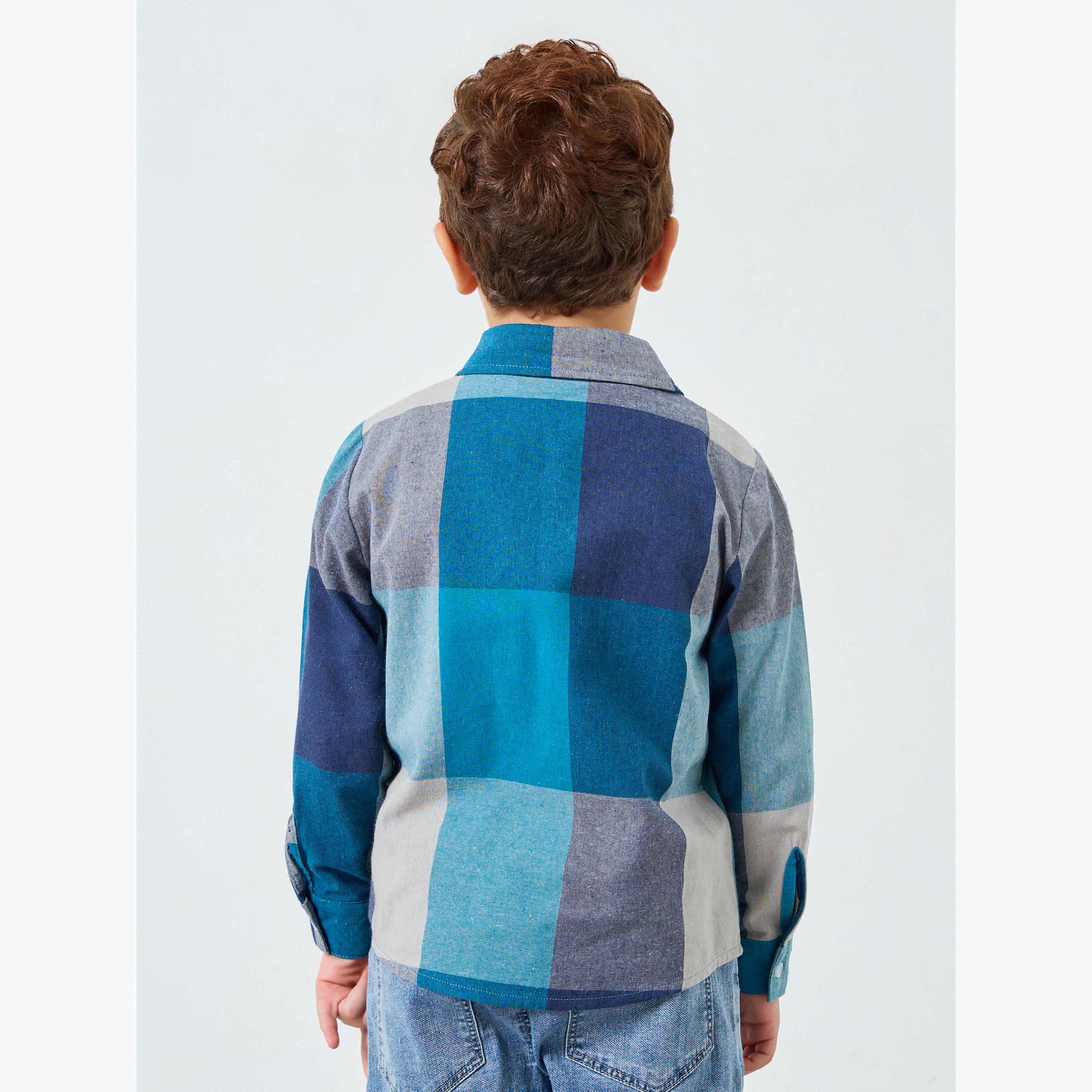 Styli Boys Checkered Long Sleeve Shirt-boys-clothing-shirts-image-3