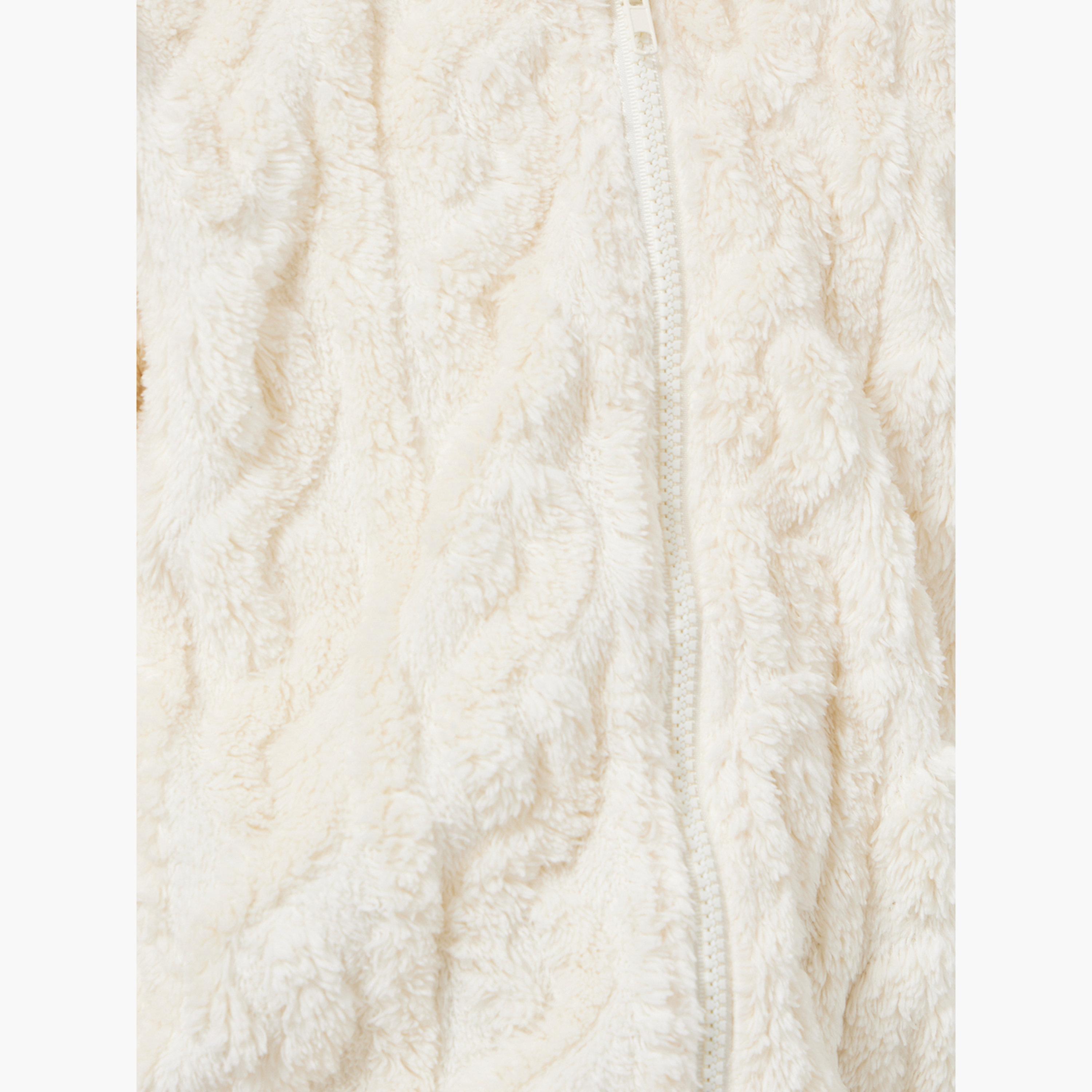 Styli Girls Off-White Fuzzy Zip-Up Jacket-girls-clothing-winterwear-jacketsandcoats-image-5