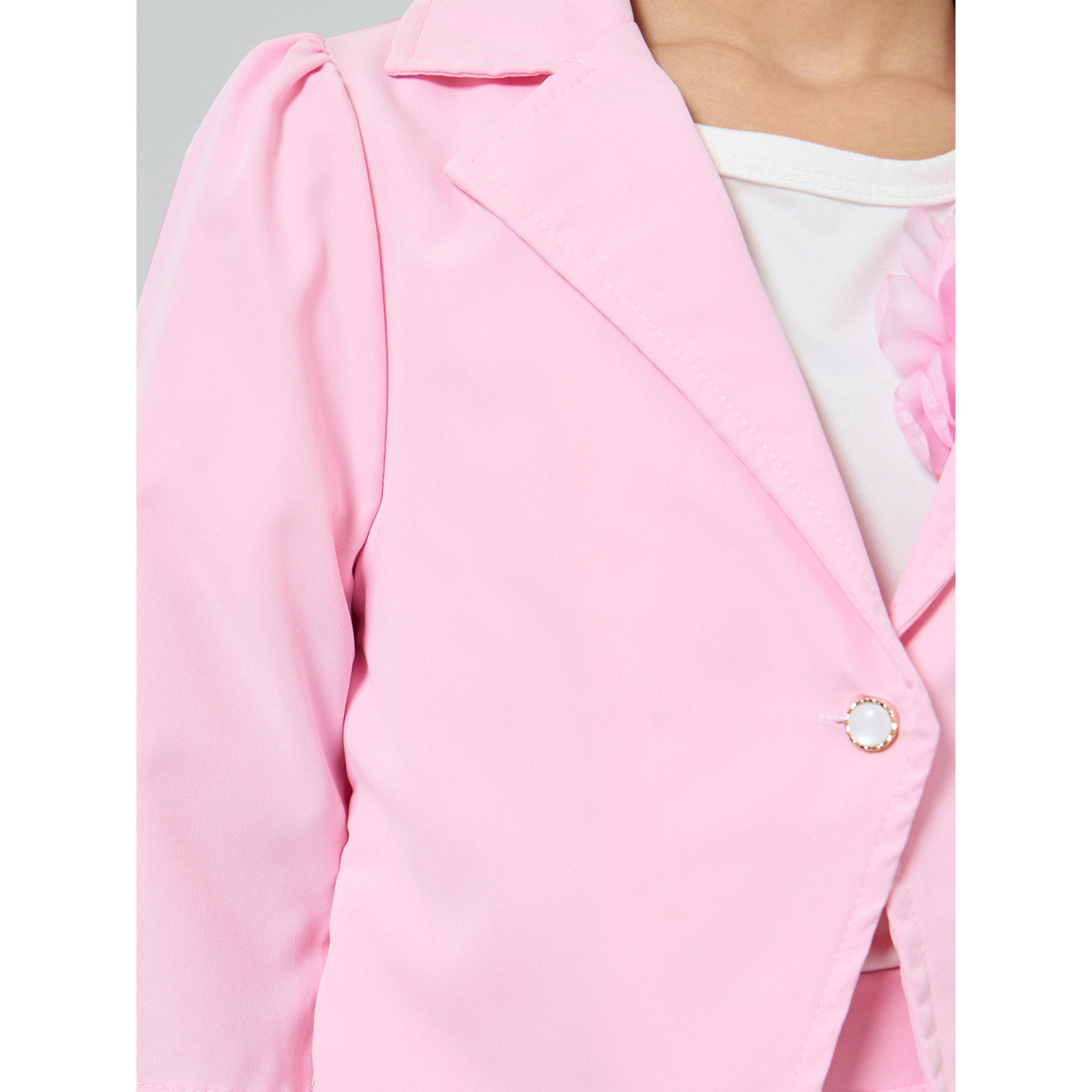 Styli Girls Pink Blazer with Embellished T-Shirt and Pants Set-girls-clothing-setsandcoords-image-5