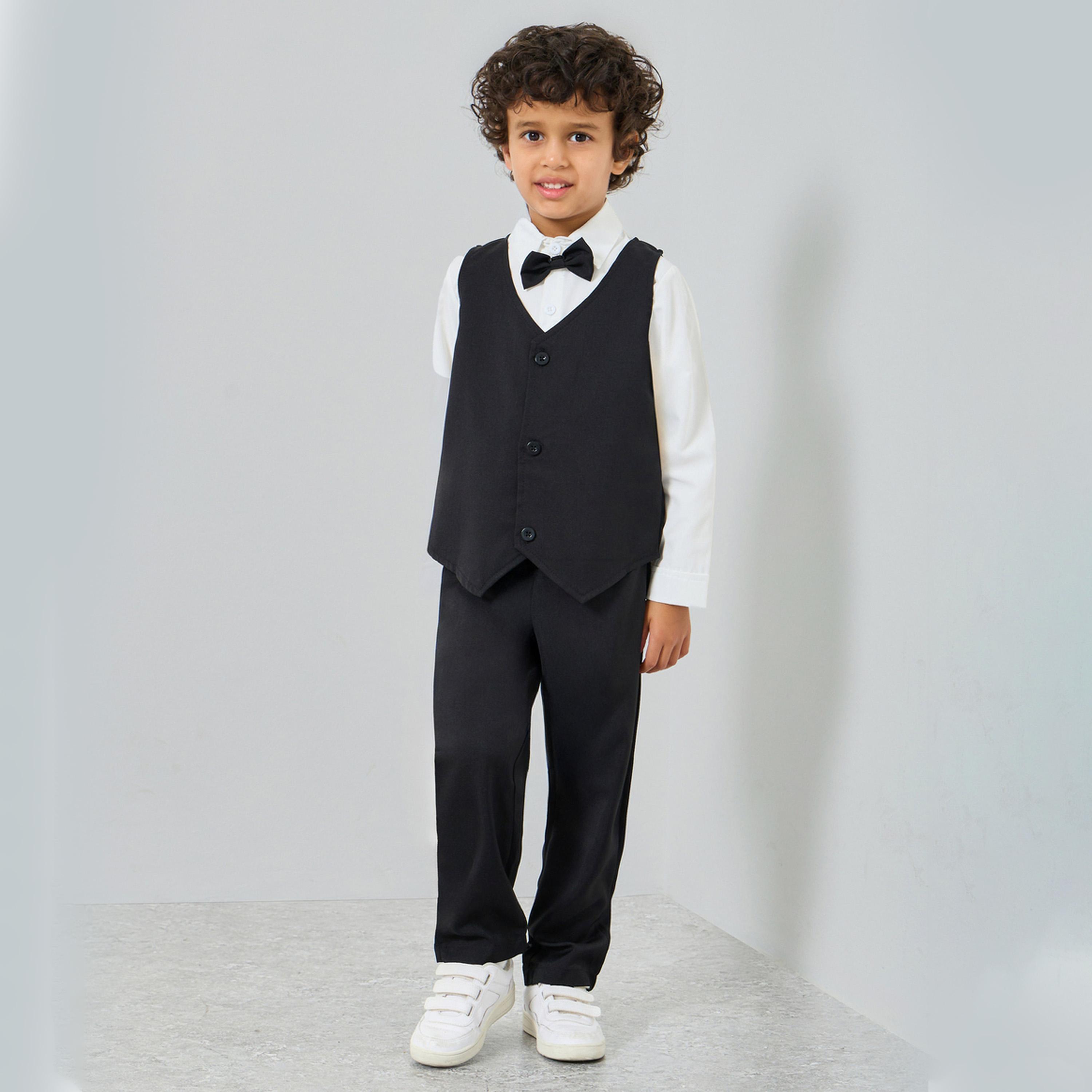 طقم قميص وبنطال وصدرية مع فيونكة-boys-clothing-setsandcoords-image-1